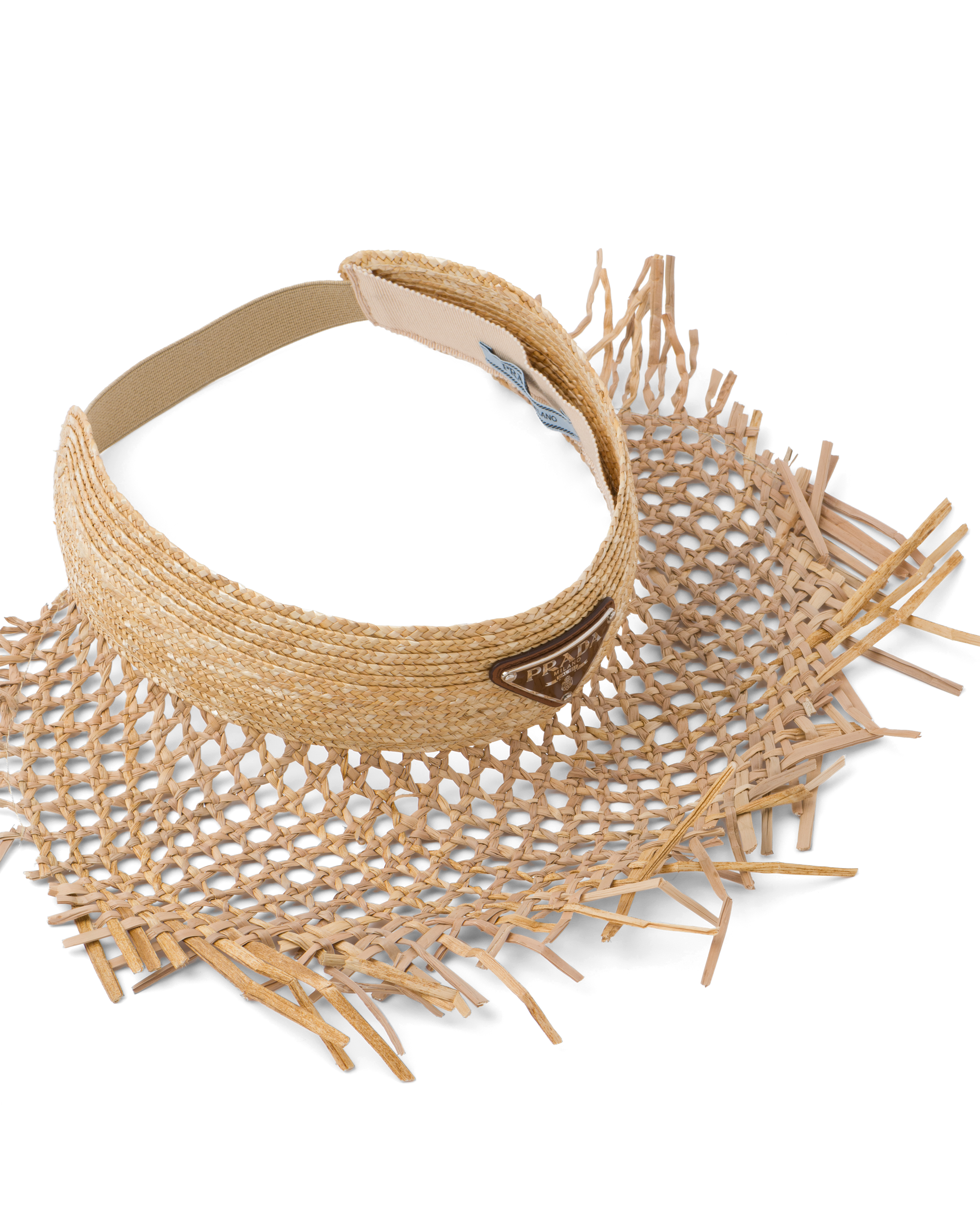 Prada raffia visor Clearance