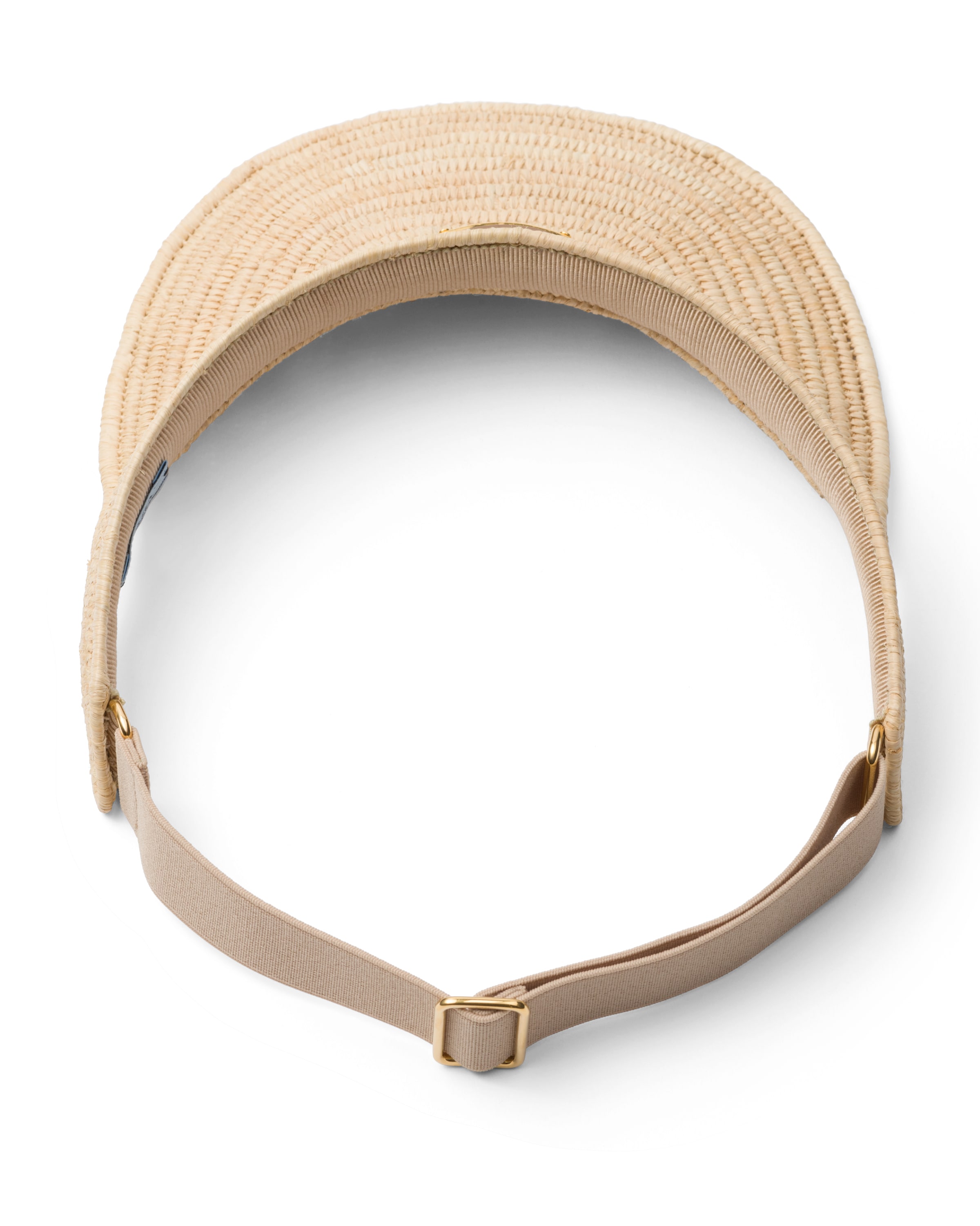 Prada Triangle-logo Crochet Visor In Neutral