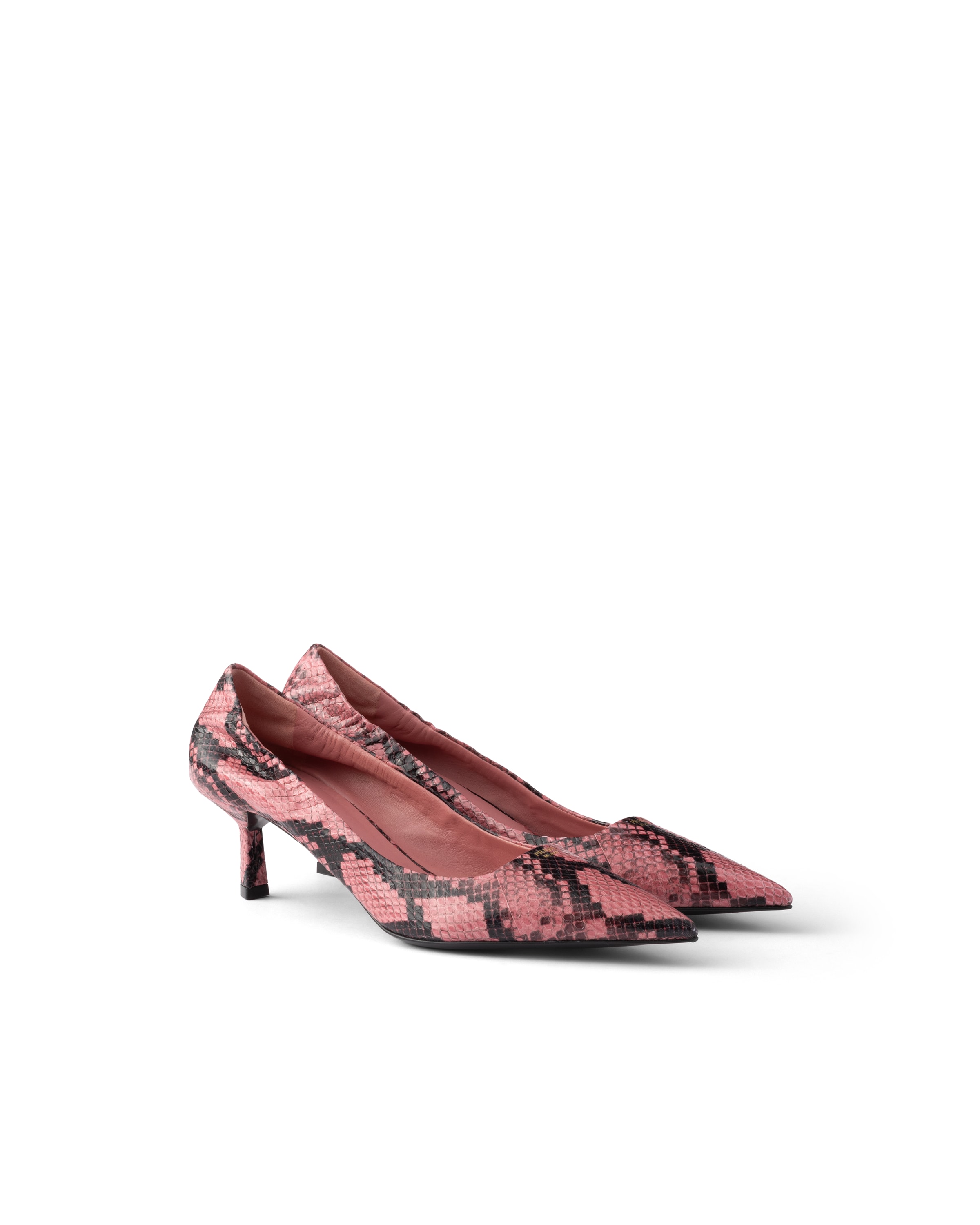 Prada Printed Ayers Leather Pumps, Woman, Petal Pink, Size 40