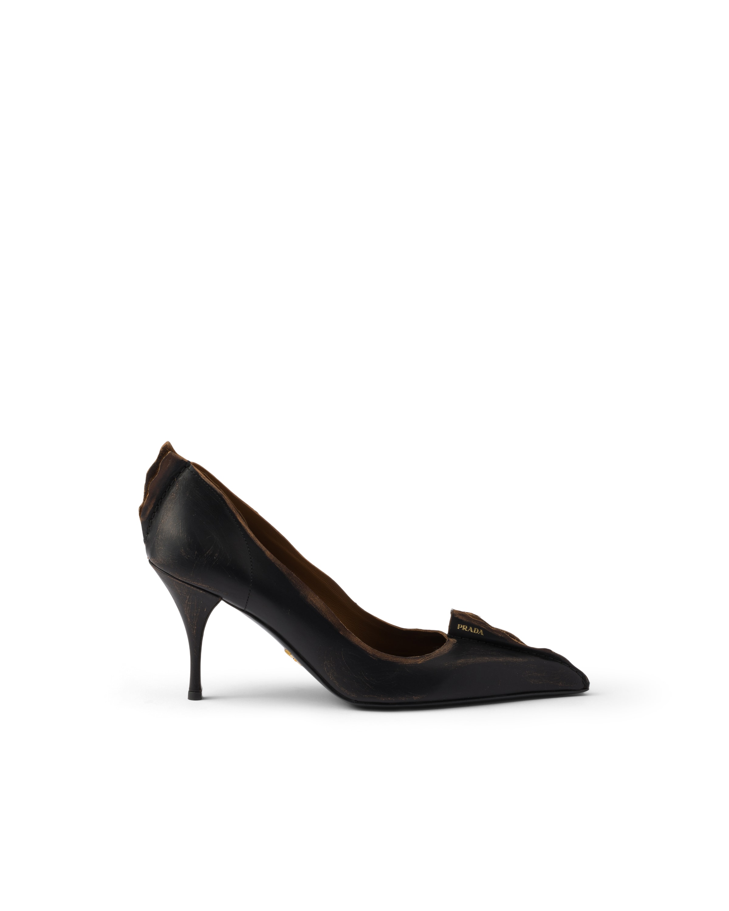 Prada Leather Bow Pumps In Animal Print