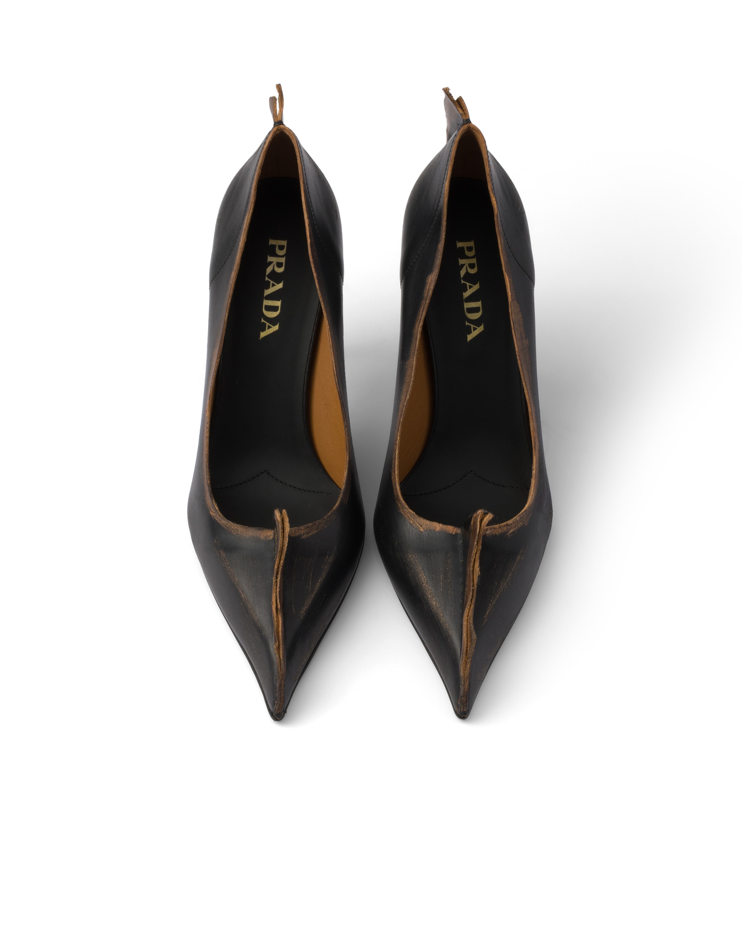Prada Leather Bow Pumps In Animal Print