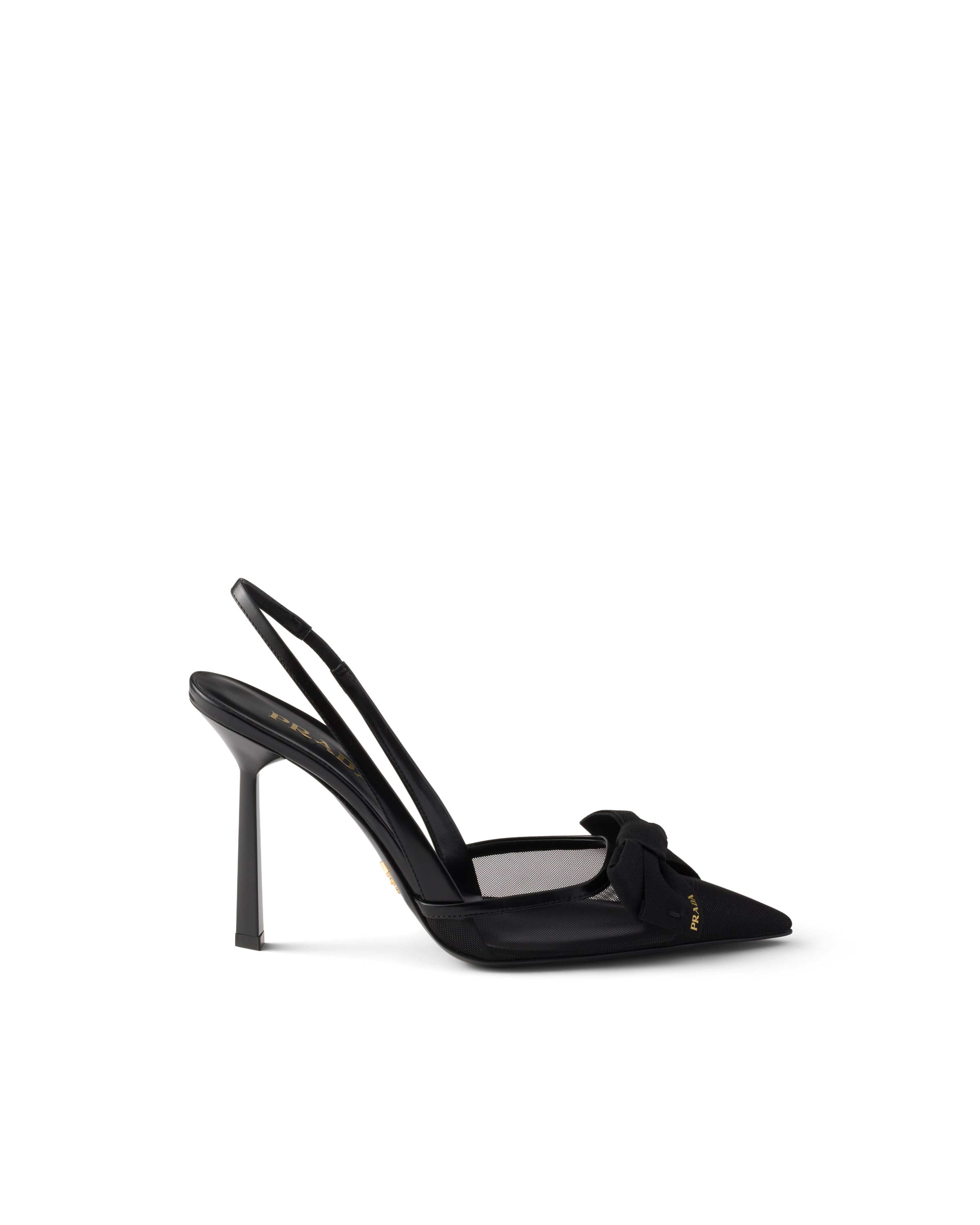Prada Mesh Slingback Pumps In Black