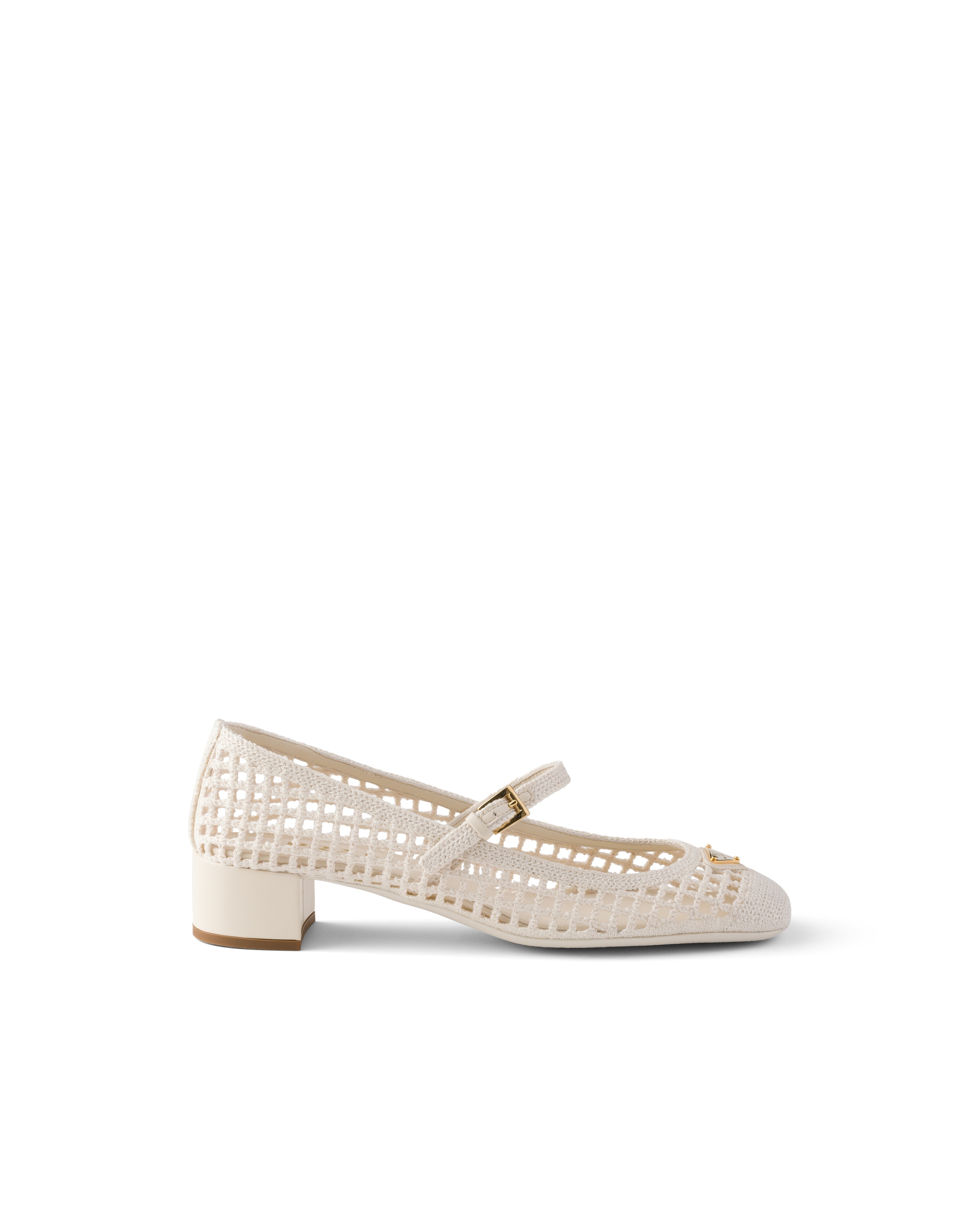 Prada Crochet Pumps In Neutral