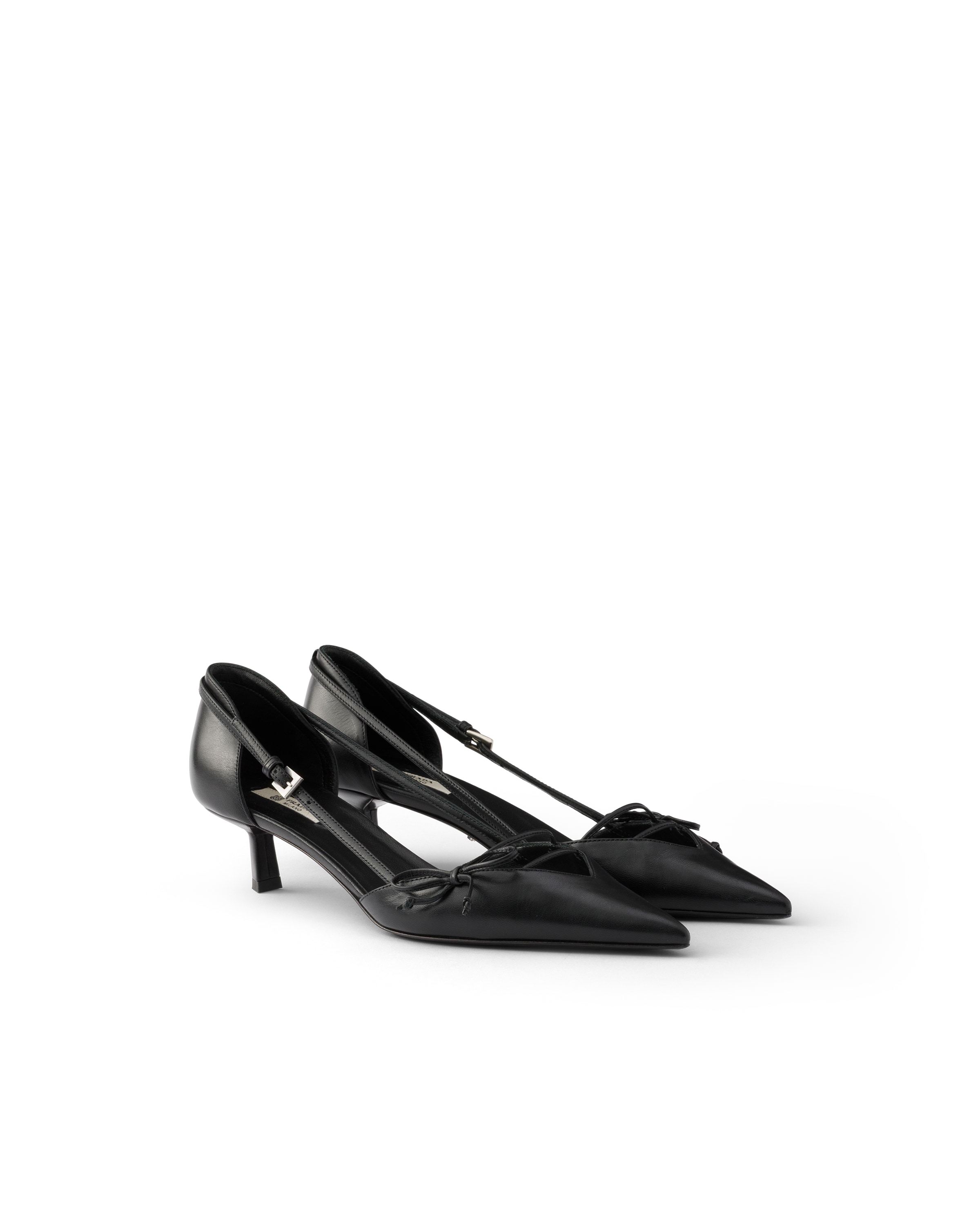 Prada Open-side Leather Pumps In Black