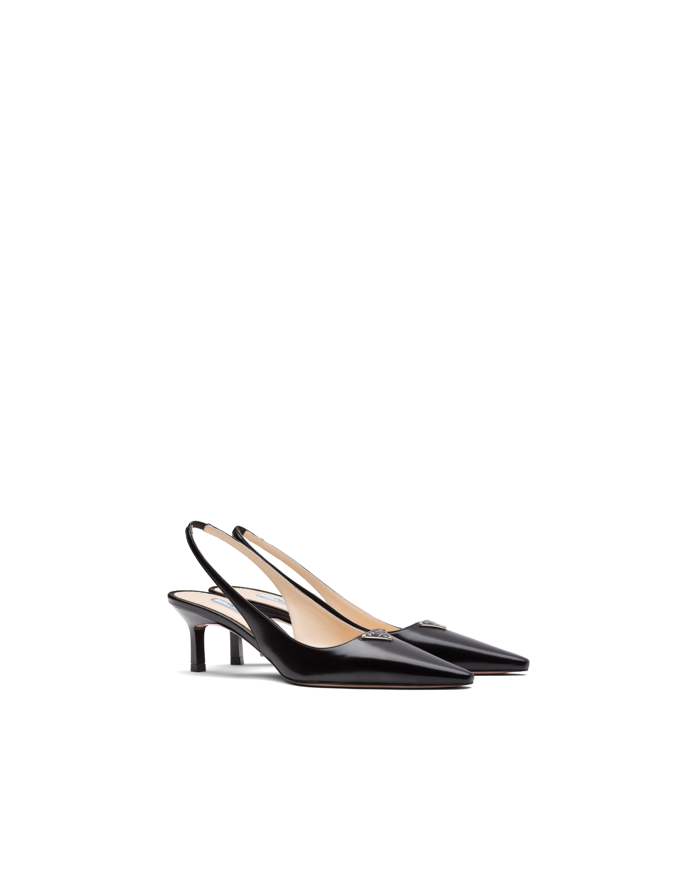 Brushed leather slingbacks | Prada