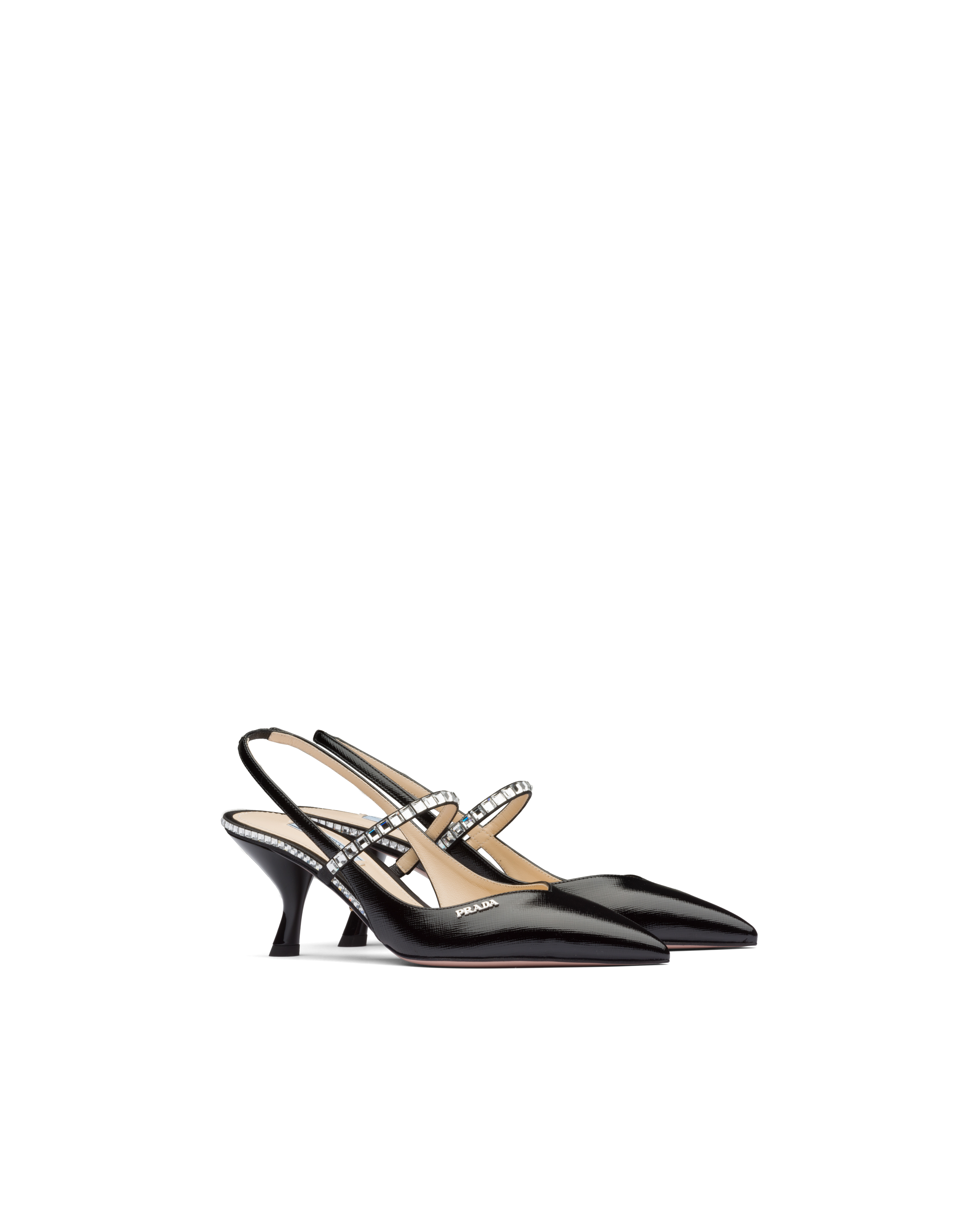 prada patent leather slingbacks