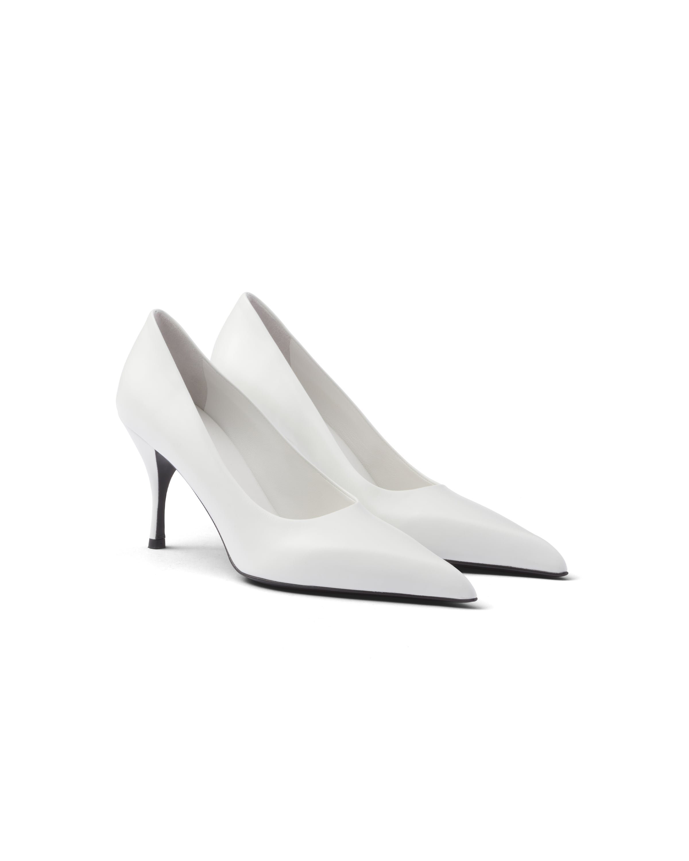Prada Escarpins En Cuir, Femme, Blanc, Taille 39