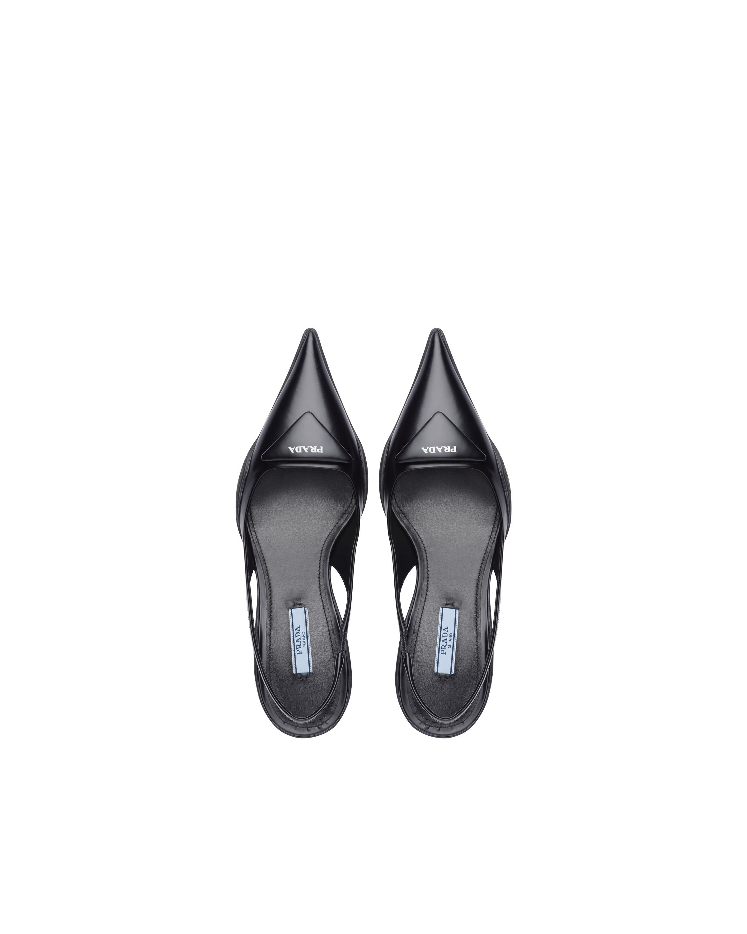 prada logo bow slingback pump