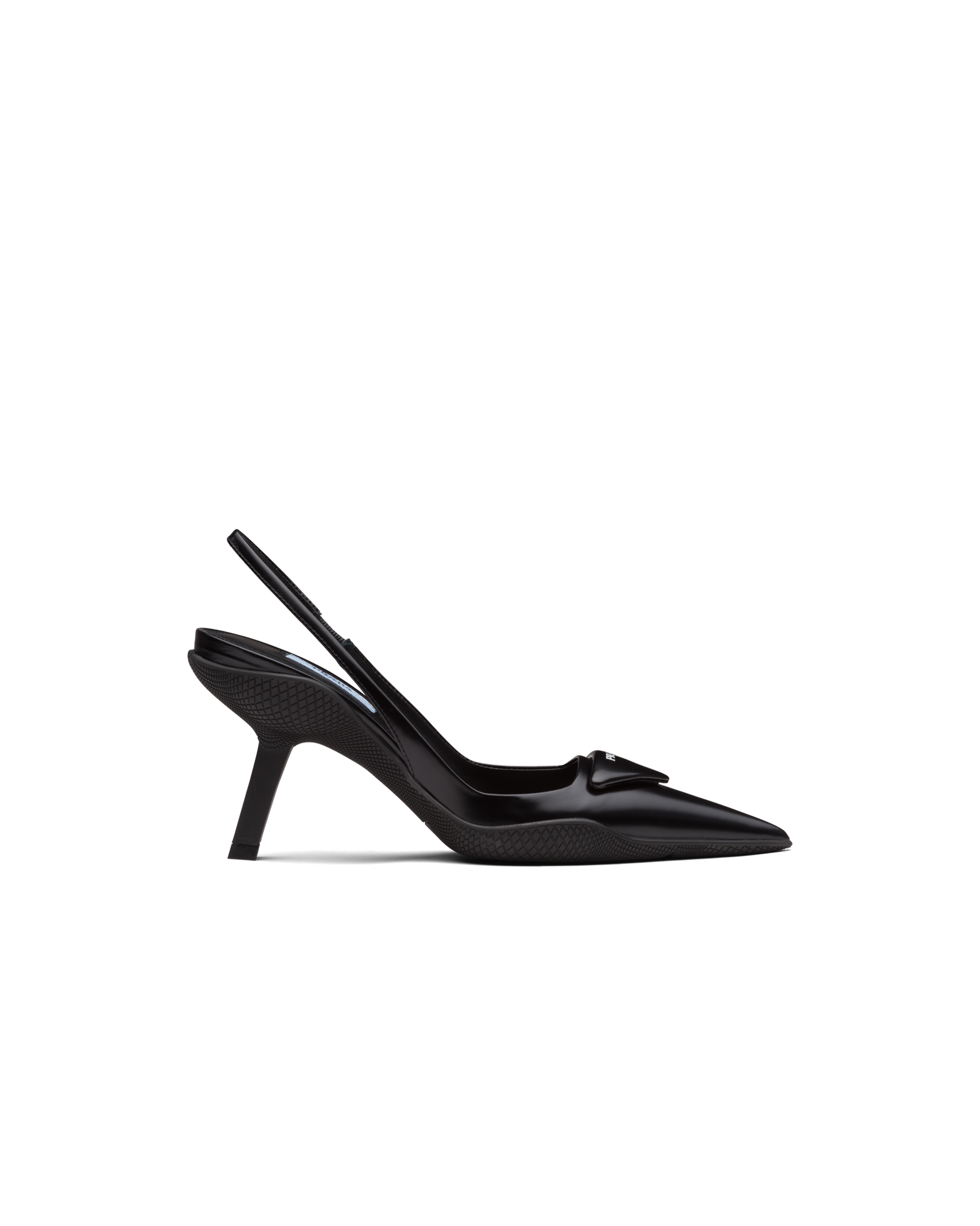 black leather slingback pumps