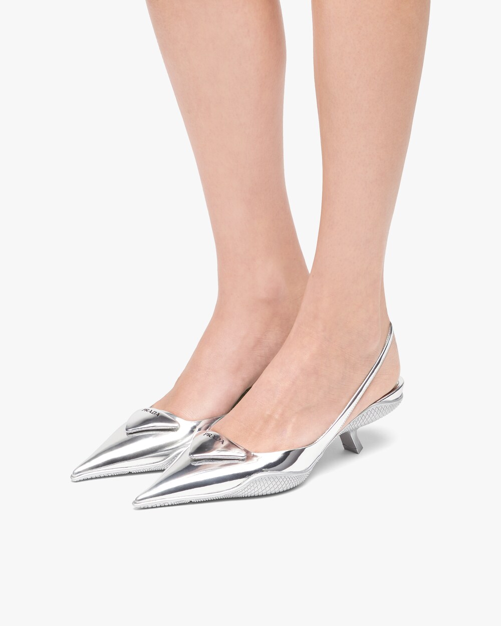prada silver mules
