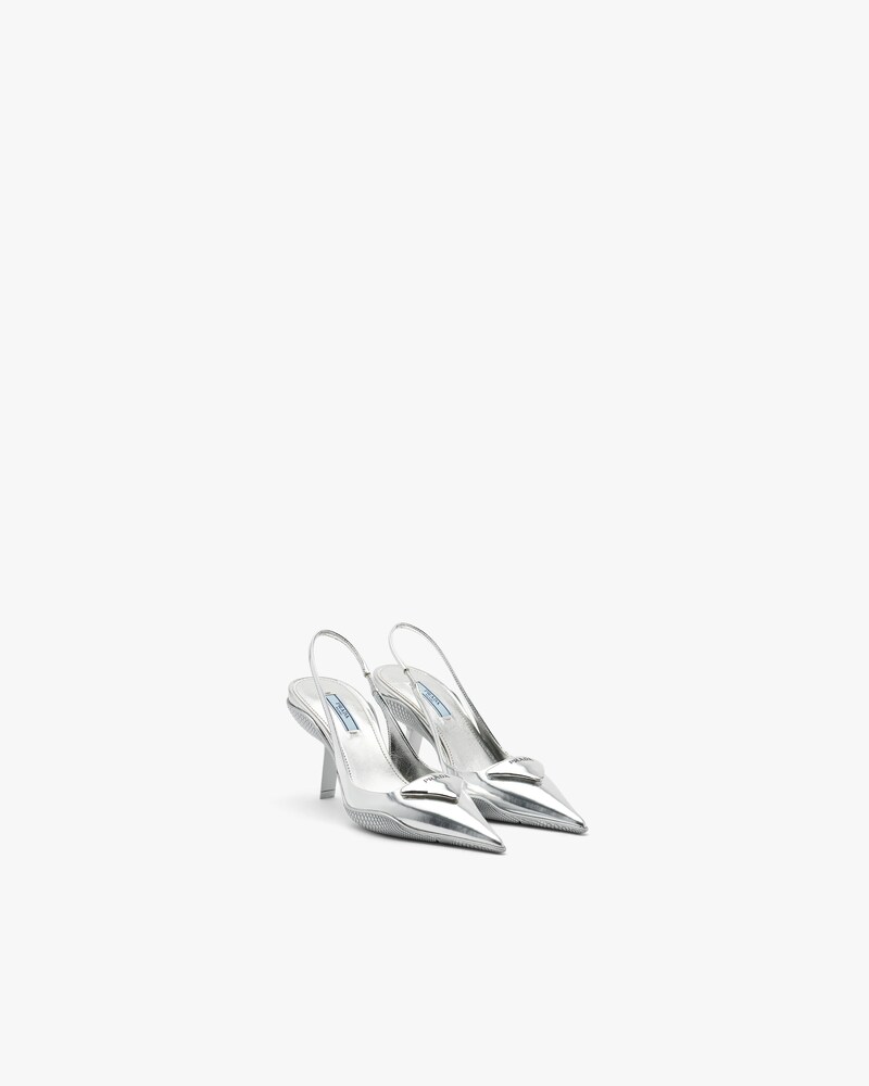 silver slingbacks