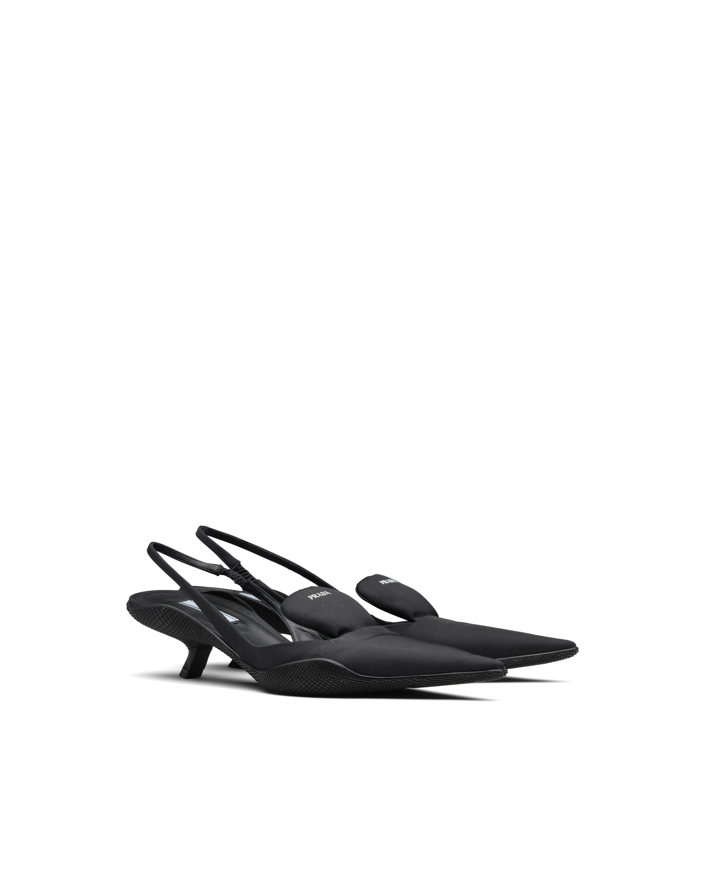 nylon gabardine slingback pumps