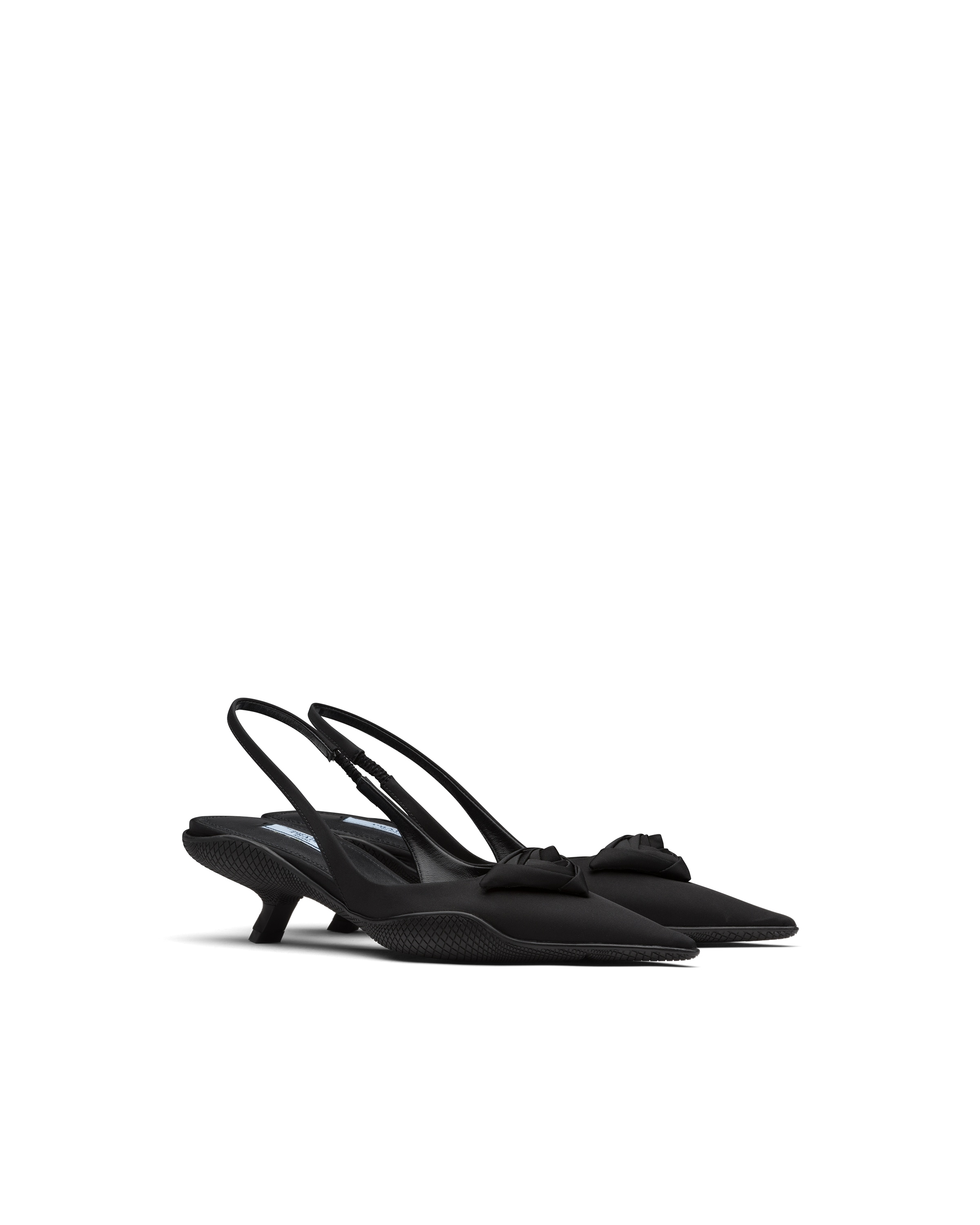 nylon gabardine slingback pumps