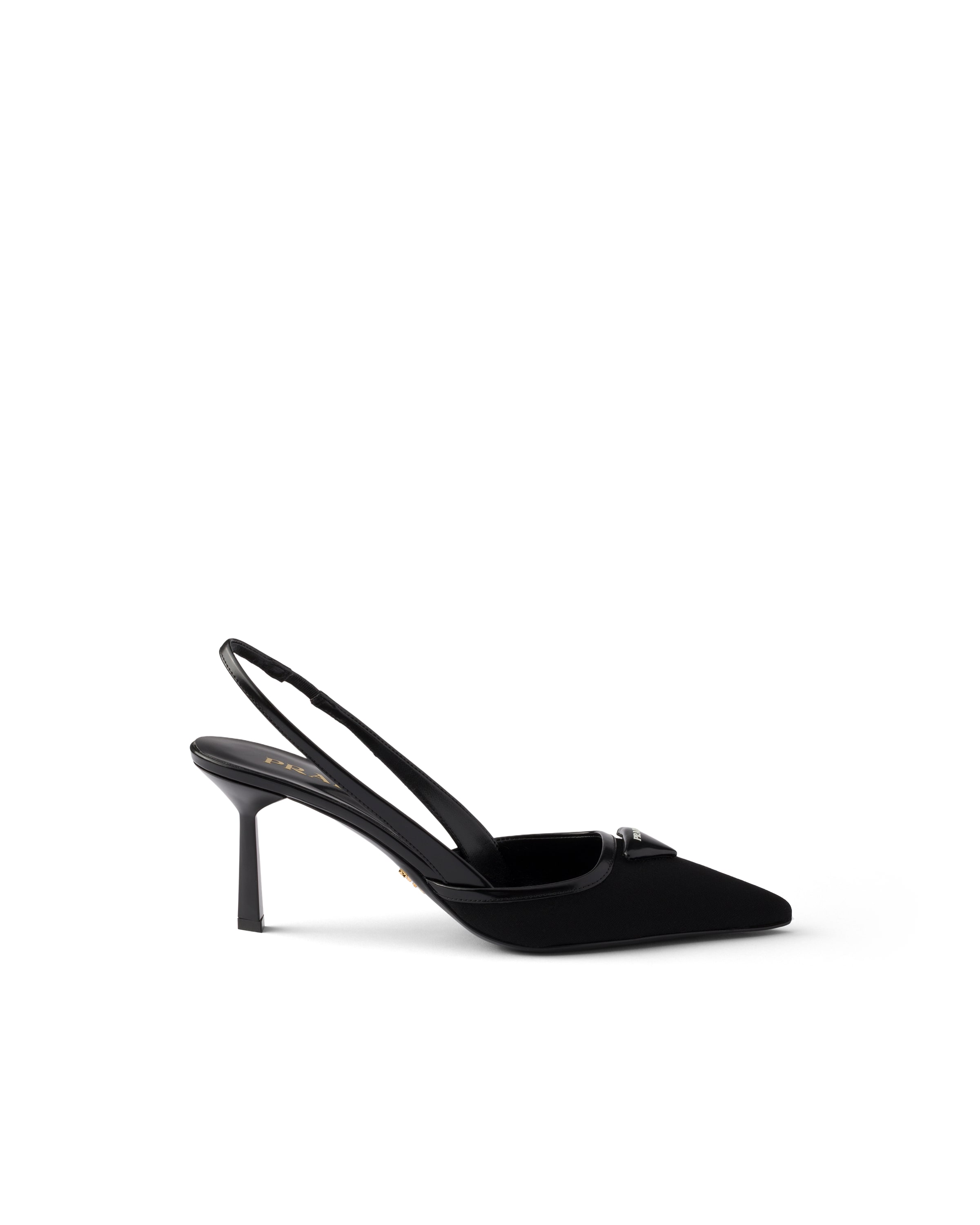 Prada Fabric Slingback Pumps In Black