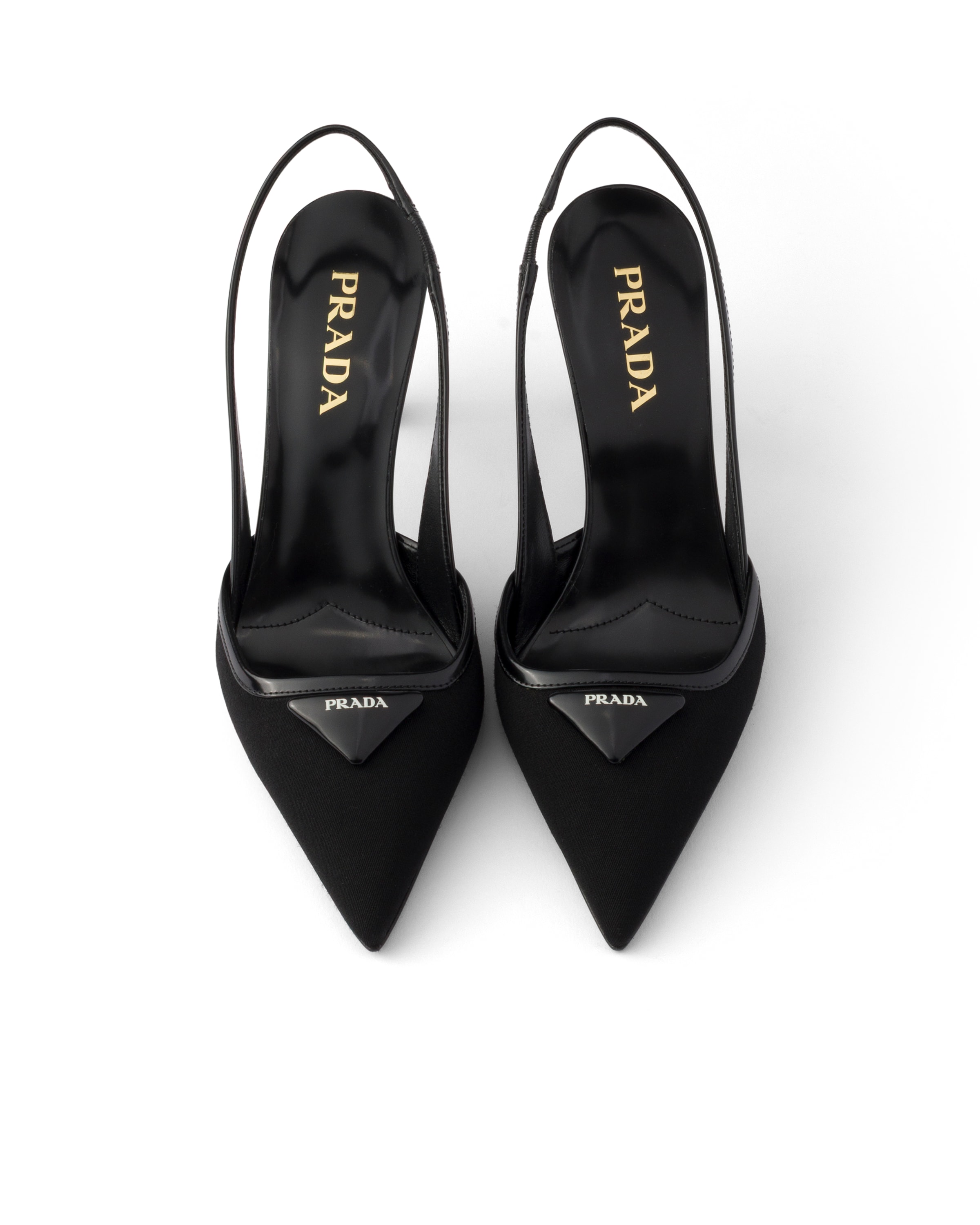 Prada Fabric Slingback Pumps In Black