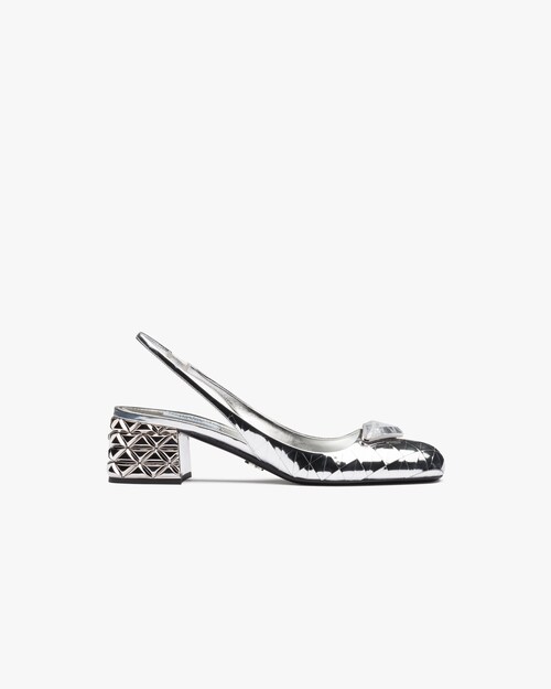 prada metallic heels