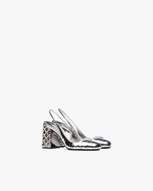 metallic slingback shoes