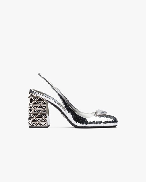 prada metallic heels