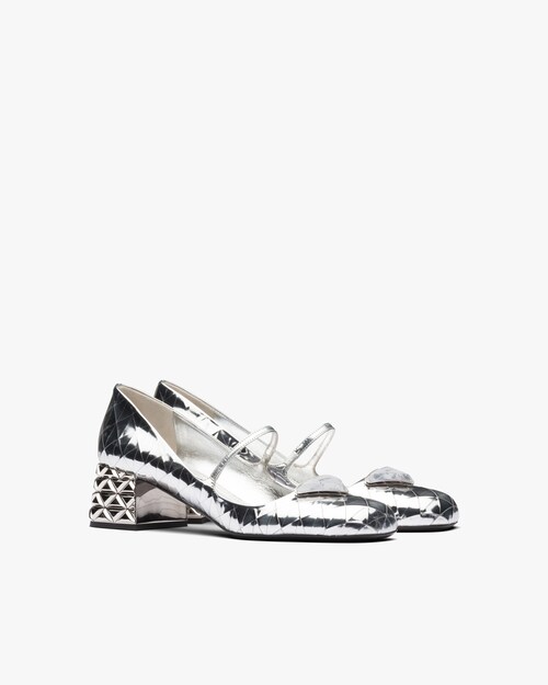 prada metallic heels