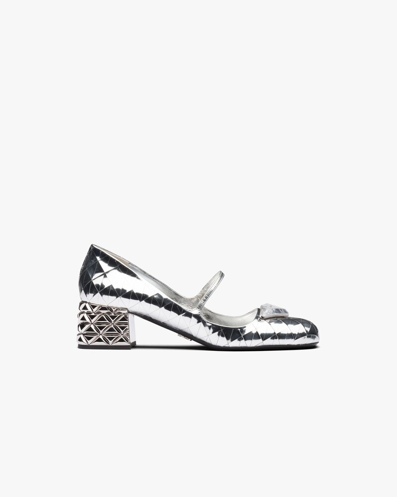 prada silver pumps