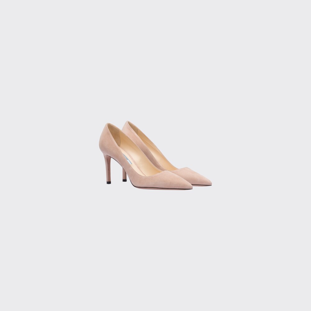 Nude Beige Suede pumps | Prada