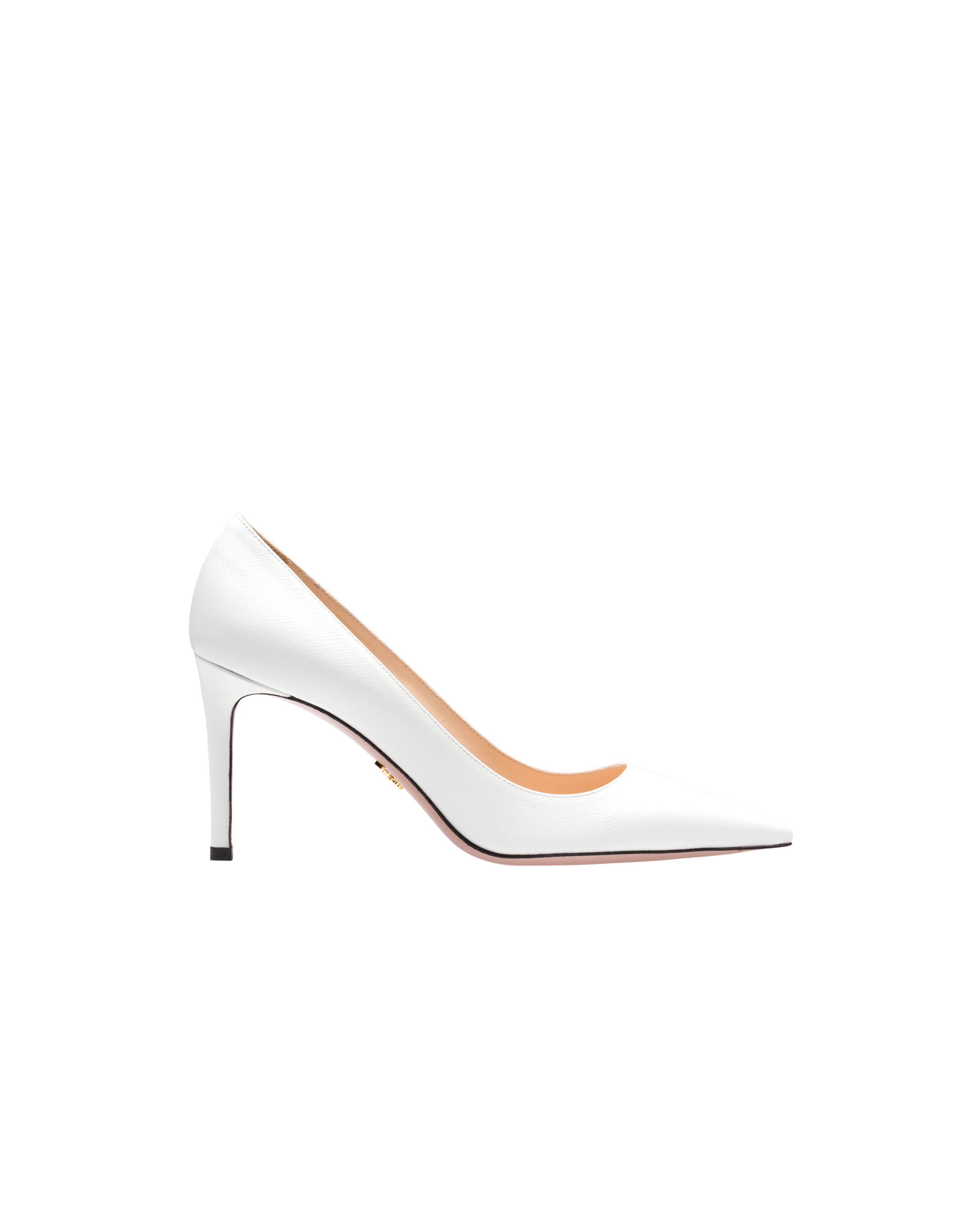 saffiano textured patent leather pumps
