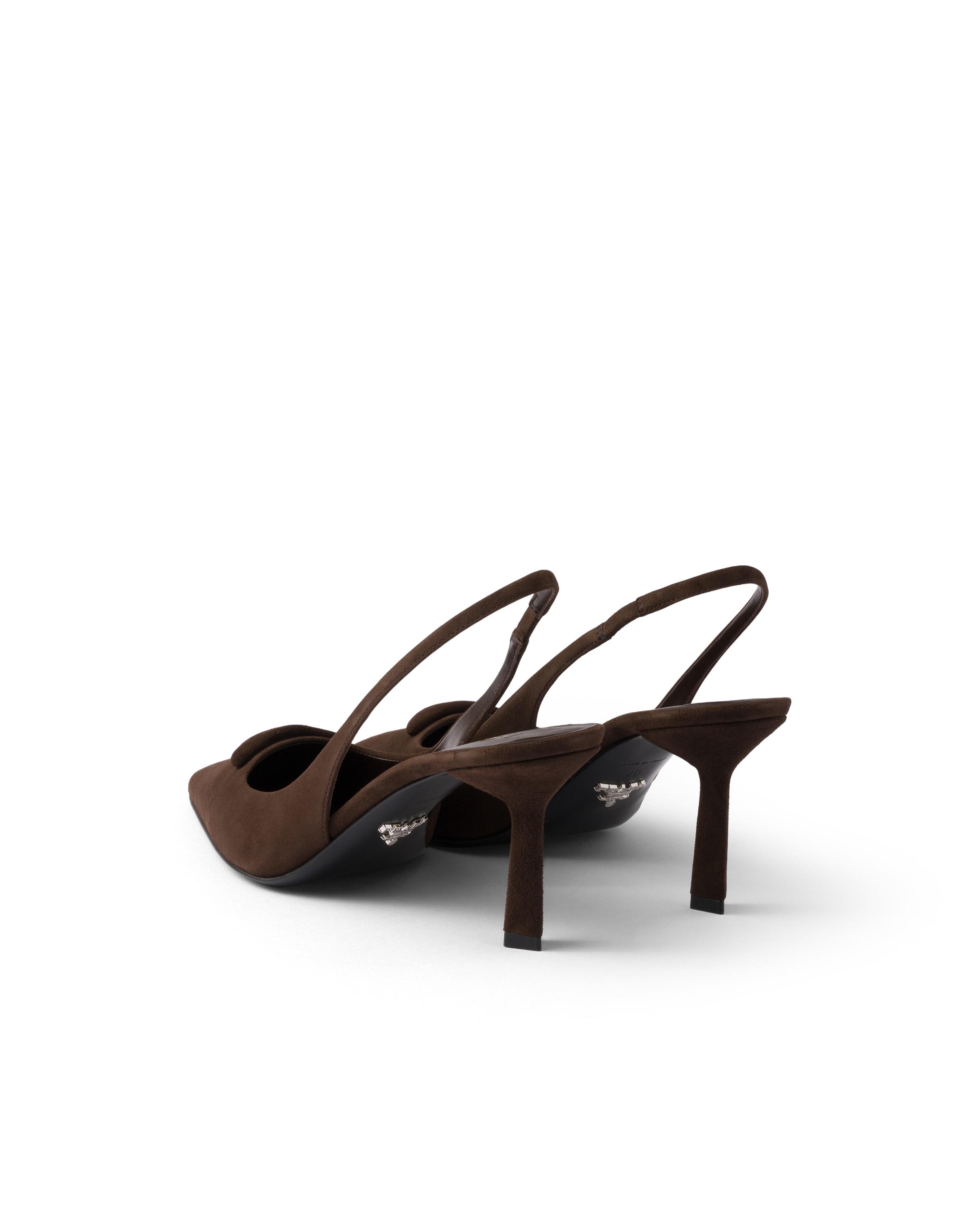 Prada Pumps With Triangle Logo And Back Strap 75mm In Multi