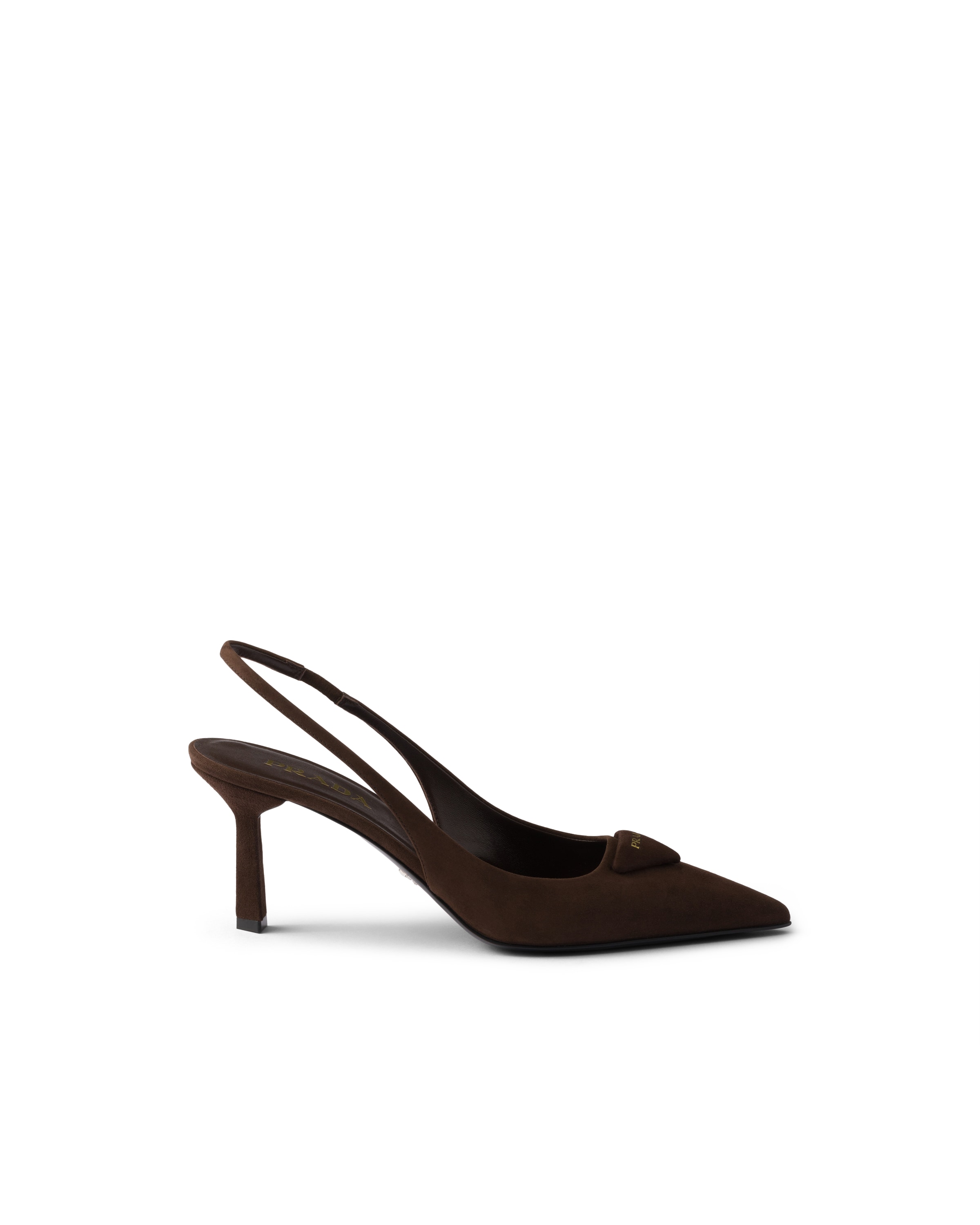 Prada Pumps With Triangle Logo And Back Strap 75mm In Multi