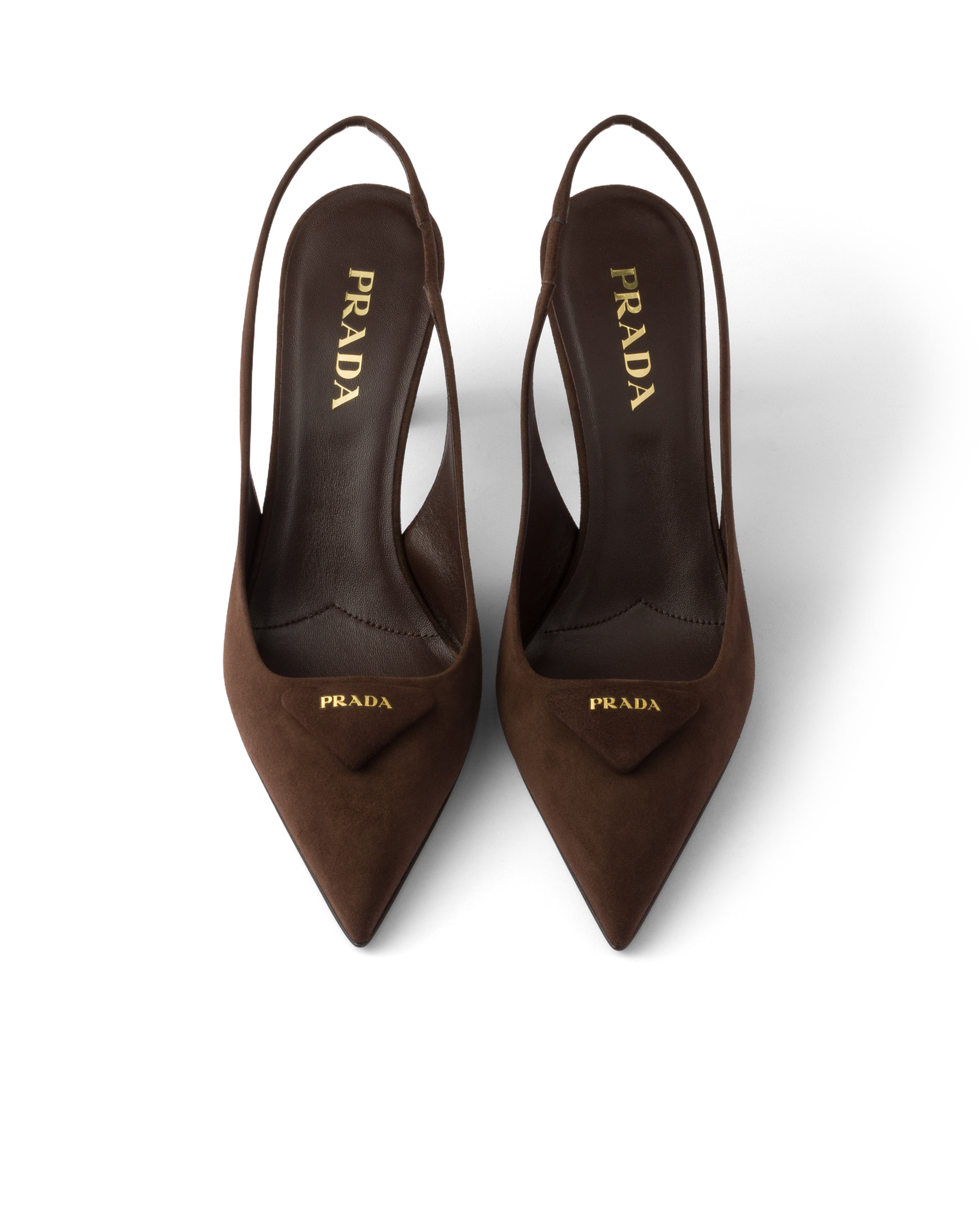 Prada Pumps With Triangle Logo And Back Strap 75mm In Multi