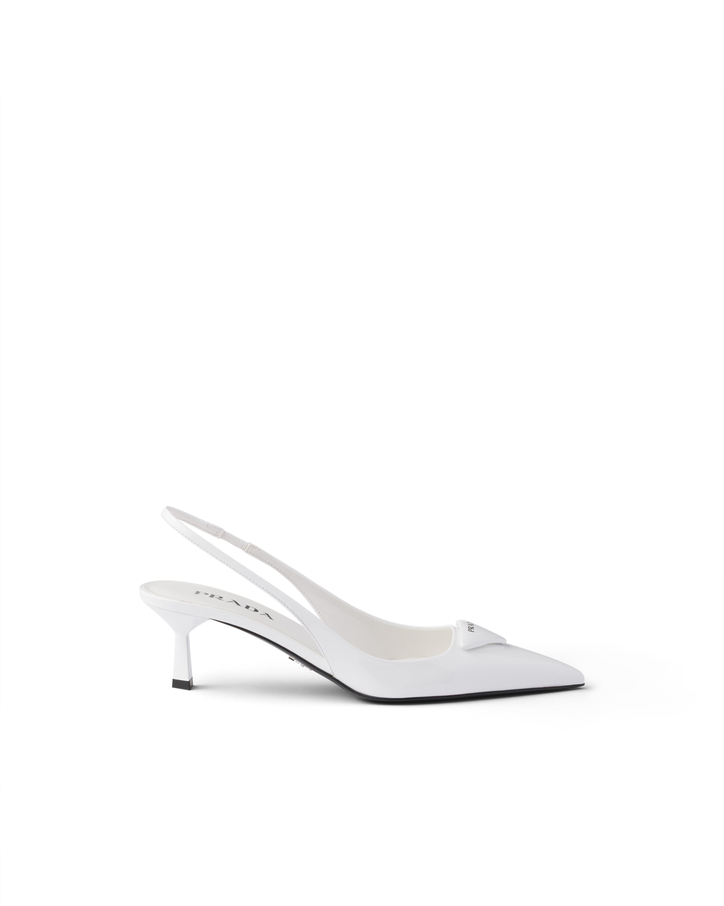 Prada Slingback Sandals Pointed Toe Stiletto Heel In White