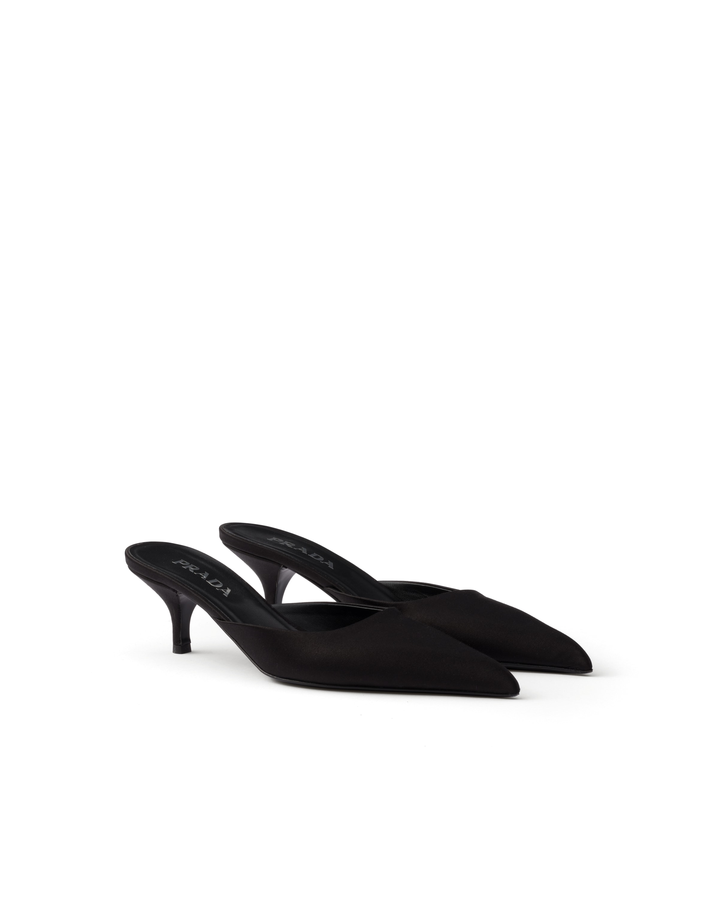 Prada Sabot In Raso, Donna, Nero, Taglia 37
