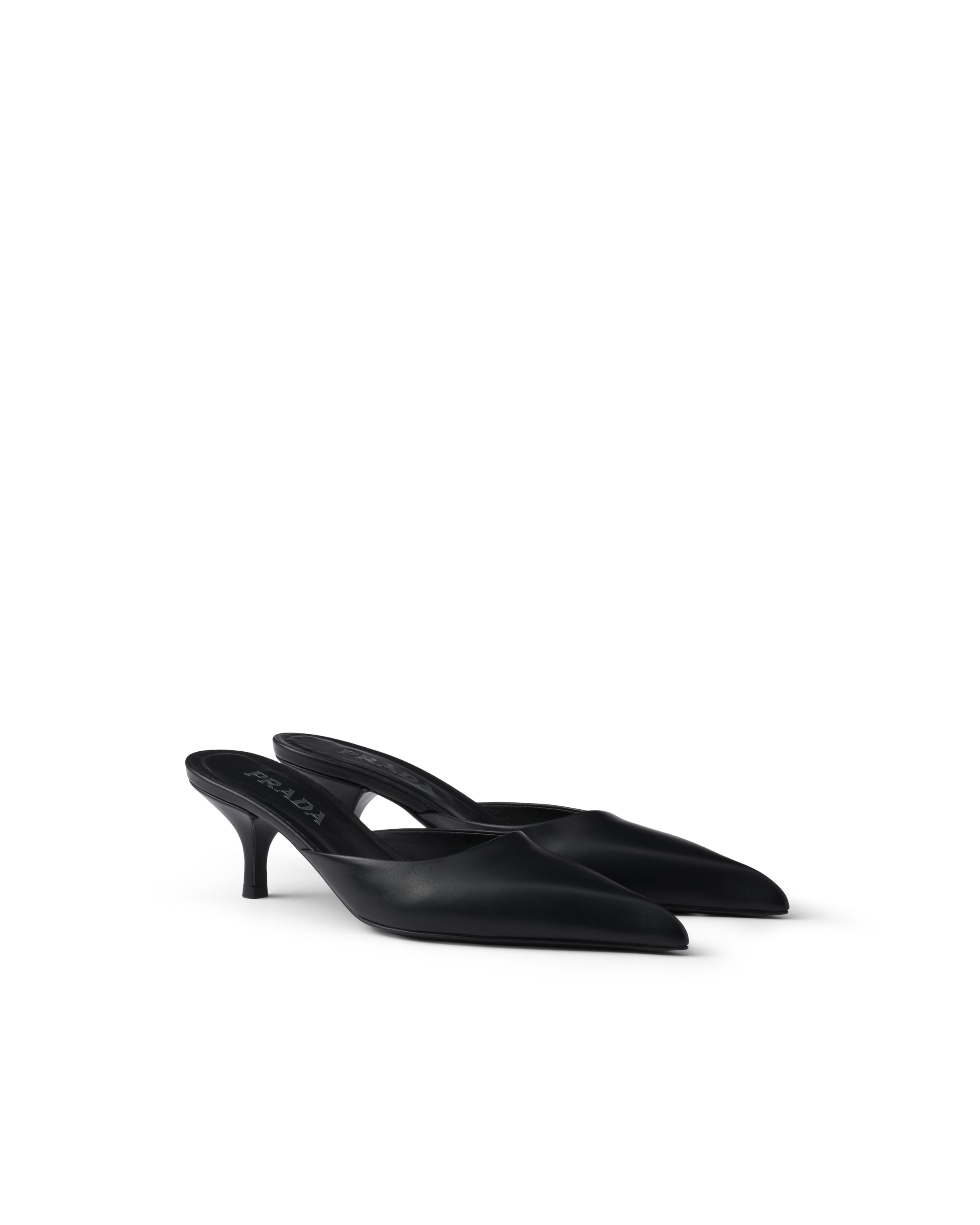 Prada Sabot In Pelle, Donna, Nero, Taglia 38,5