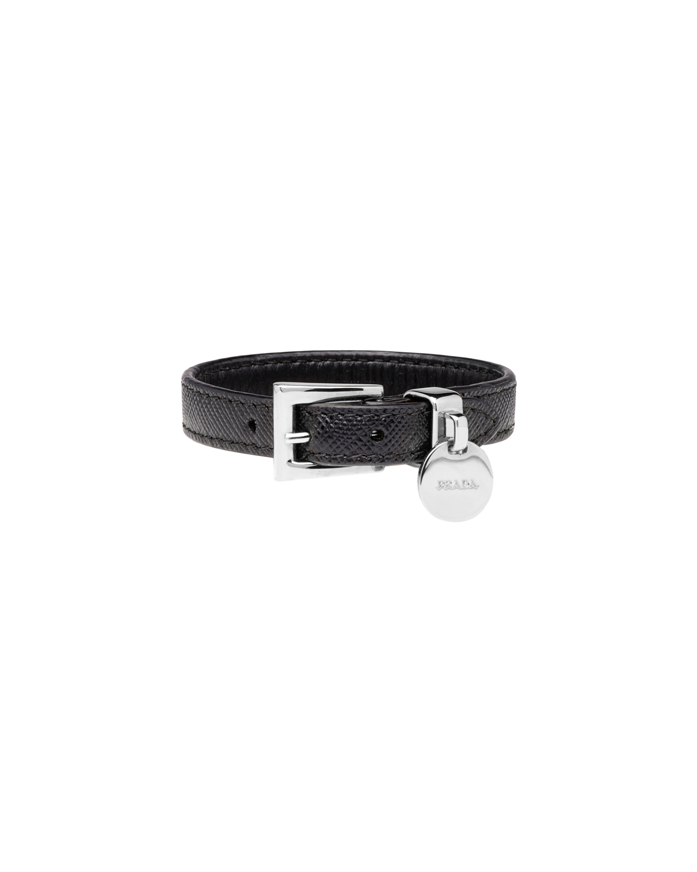 Black Saffiano Leather Bracelet | Prada