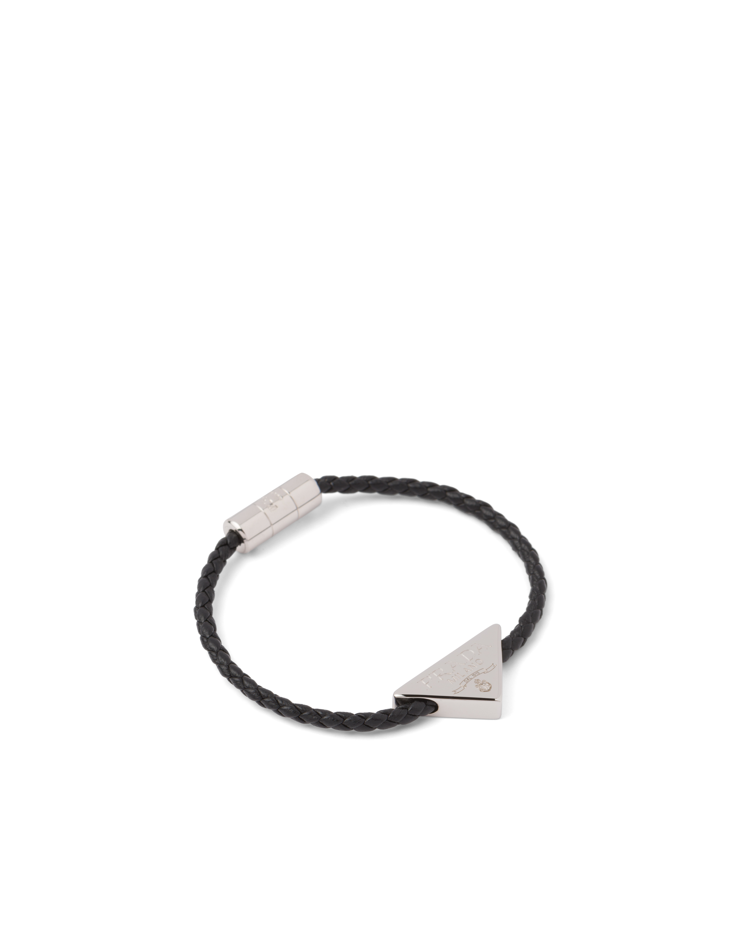 Prada braided leather hotsell bracelet