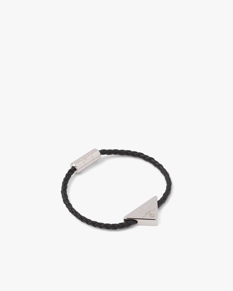 prada braided leather bracelet