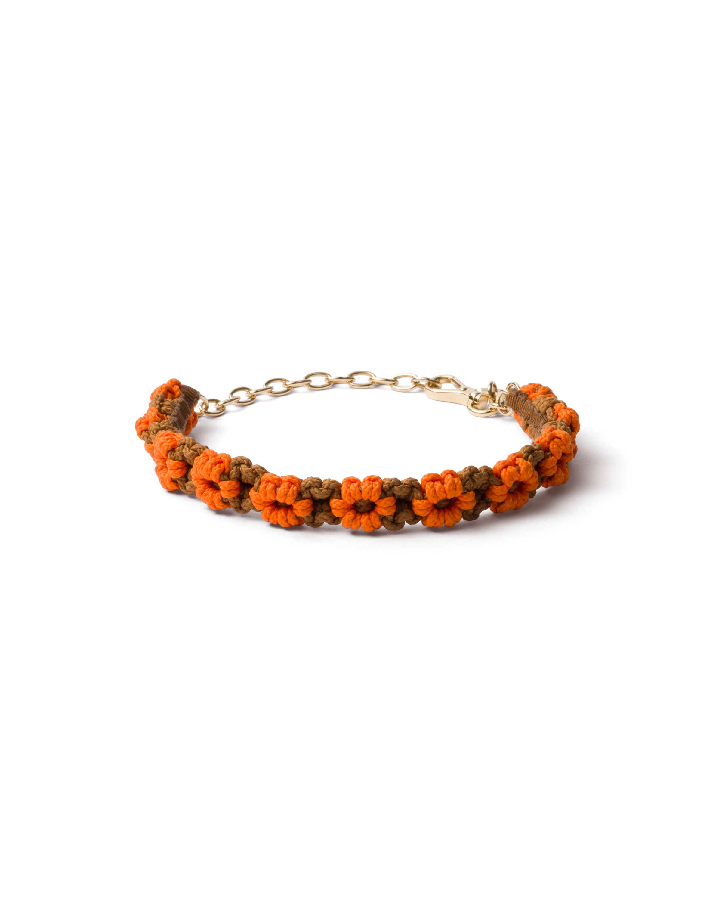 Prada Choker Intrecciato In Corda, Donna, Arancio/caramel
