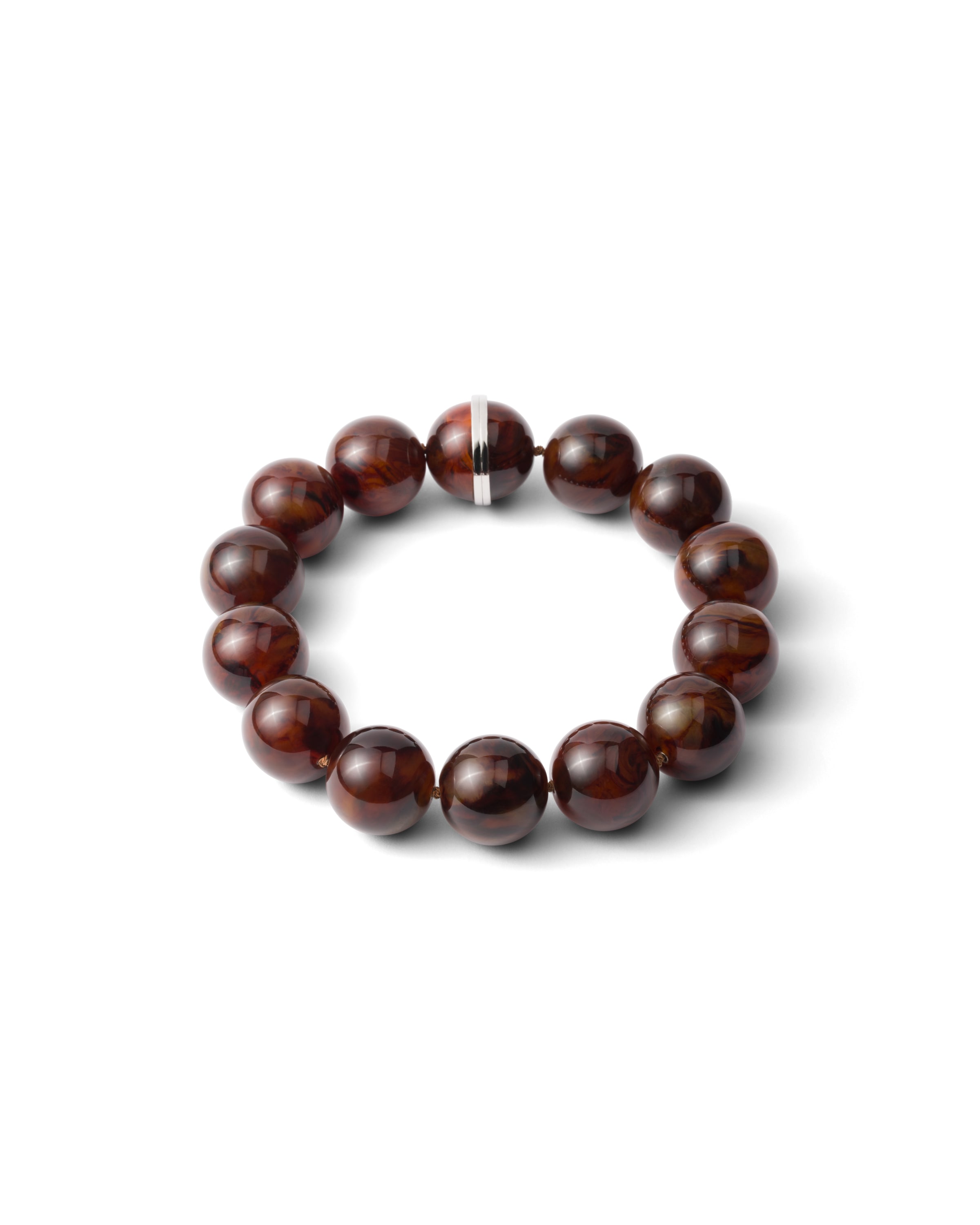 Prada Chocker In Plex E Metallo, Donna, Bruciato, Taglia M