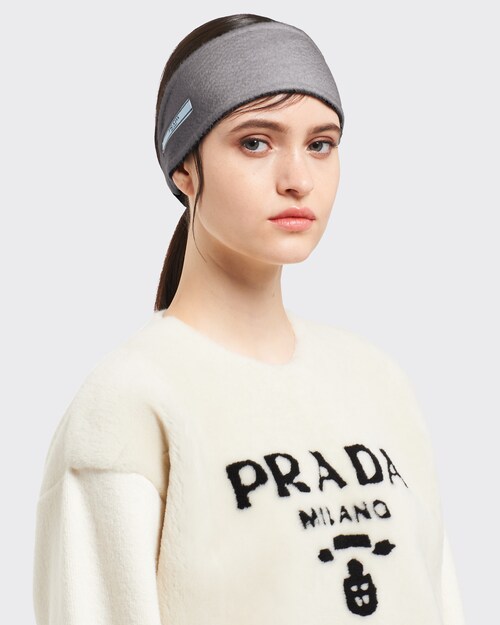 Black/gray Cashmere headband | Prada