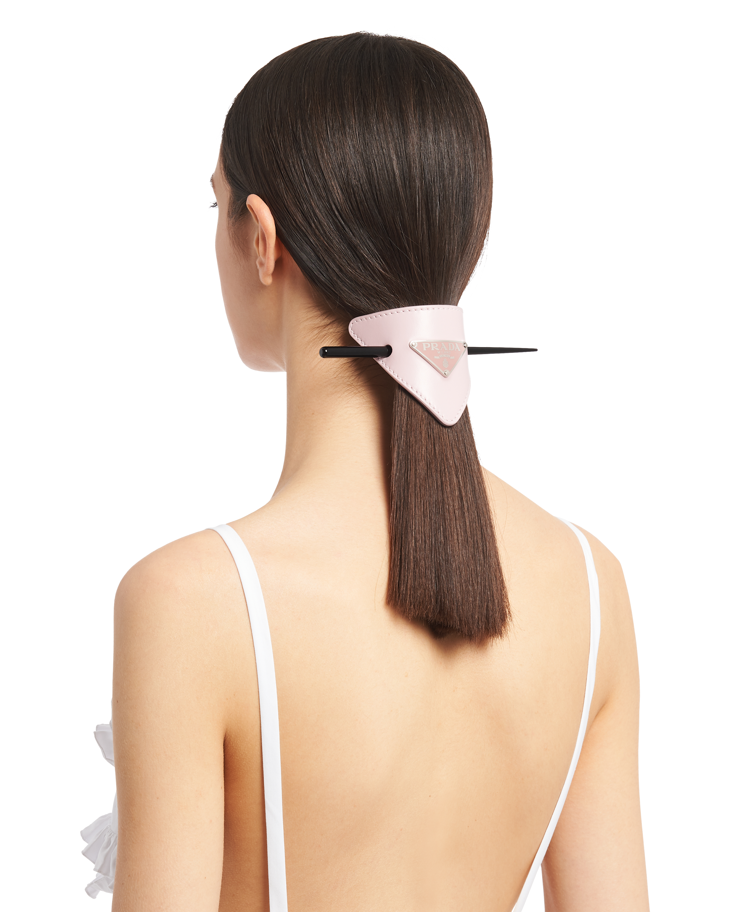 Leather hair clip