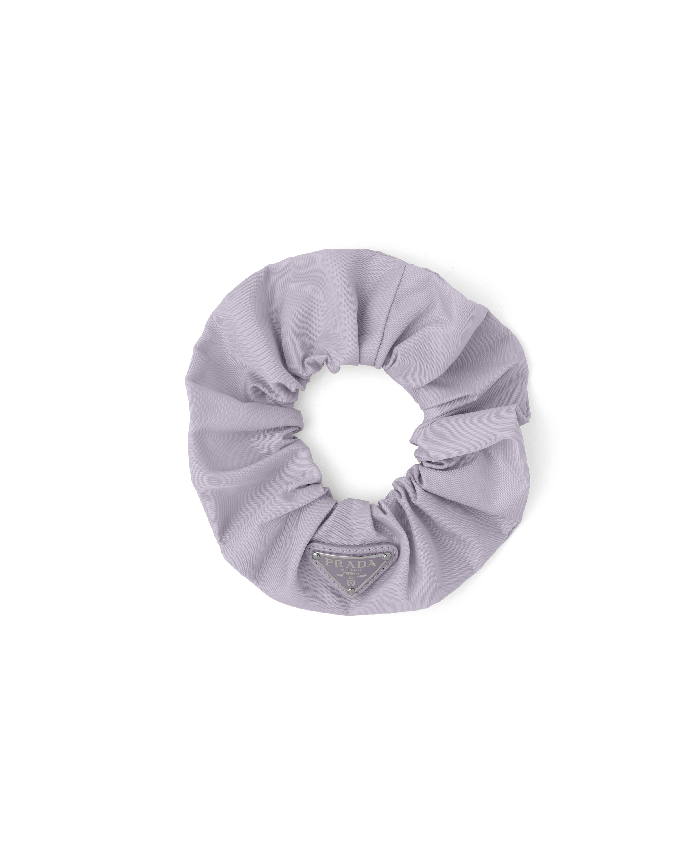 Prada Re-nylon Triangle-logo Scrunchie In Blue