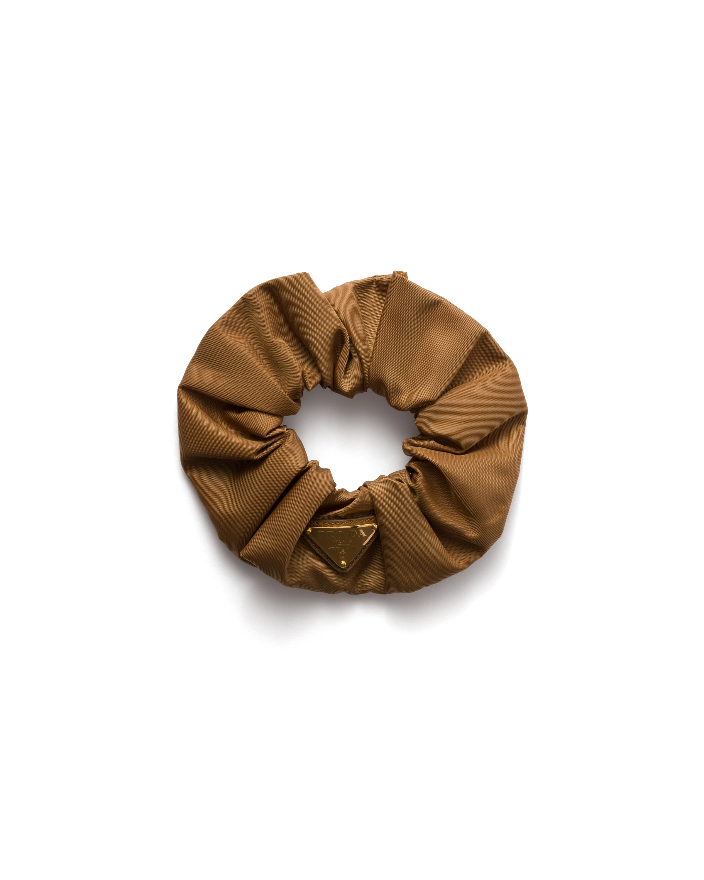 Prada Re-nylon Scrunchie In Brandy