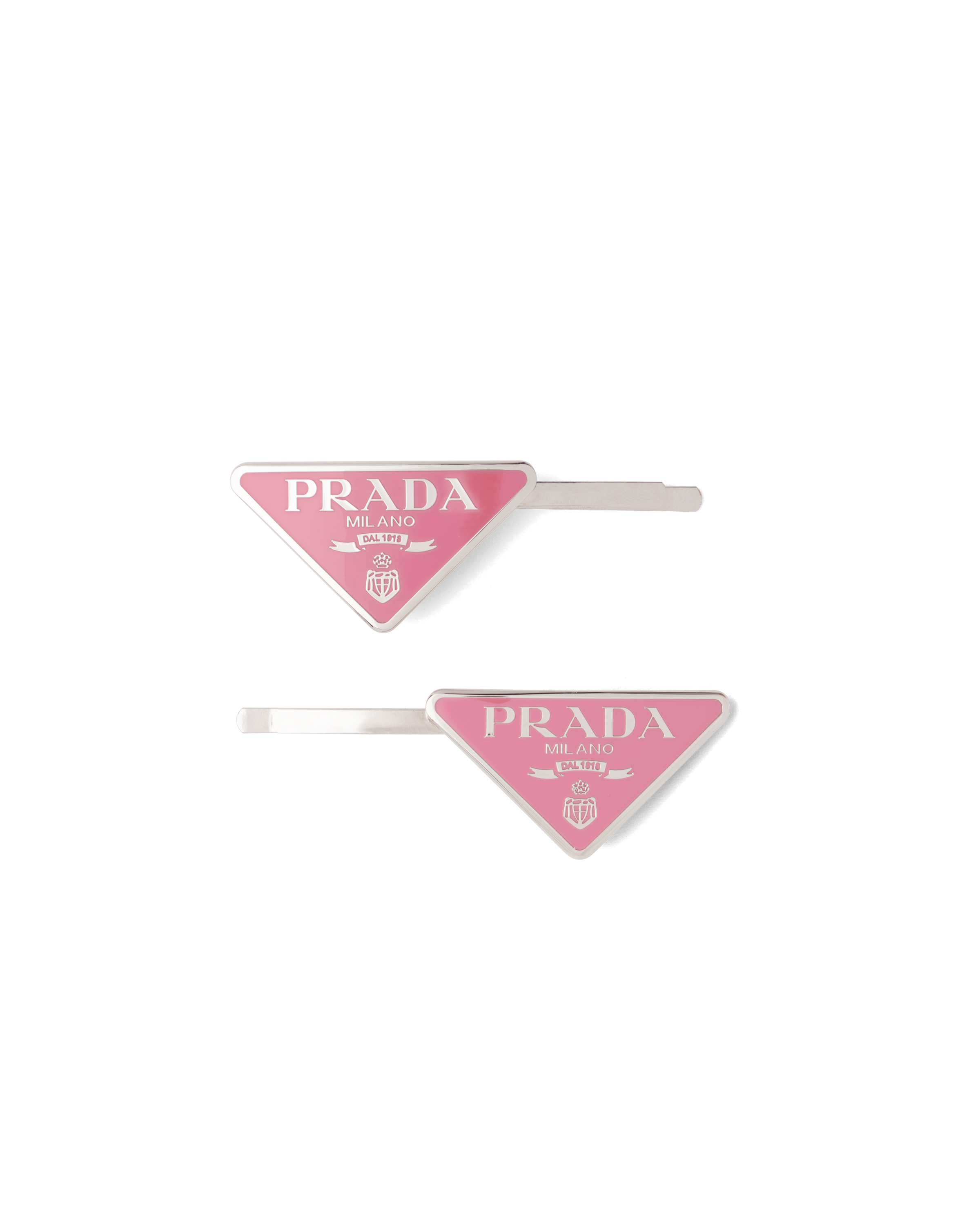 Prada Set Of 2 Logo Hair Clips In Alabastro | ModeSens display picture 3