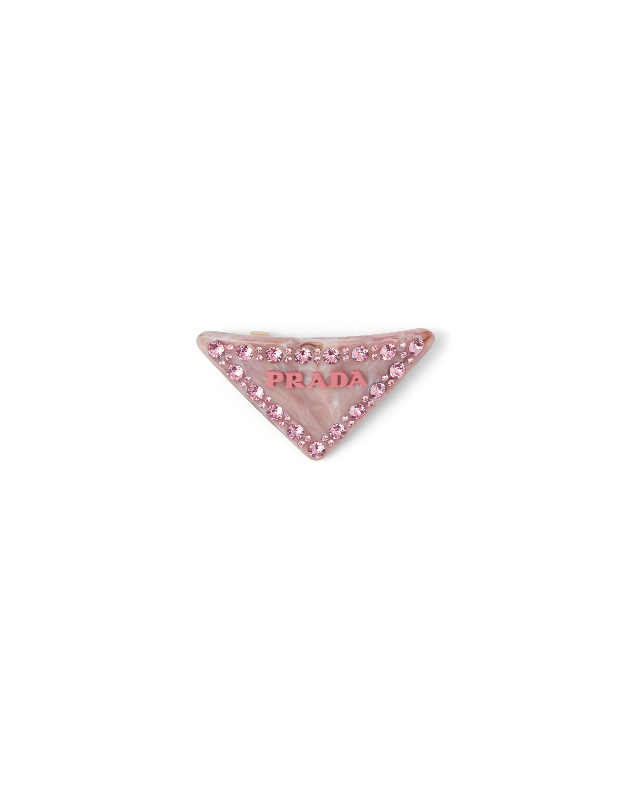Prada Plexiglass Hair Clip, Woman, Petal Pink