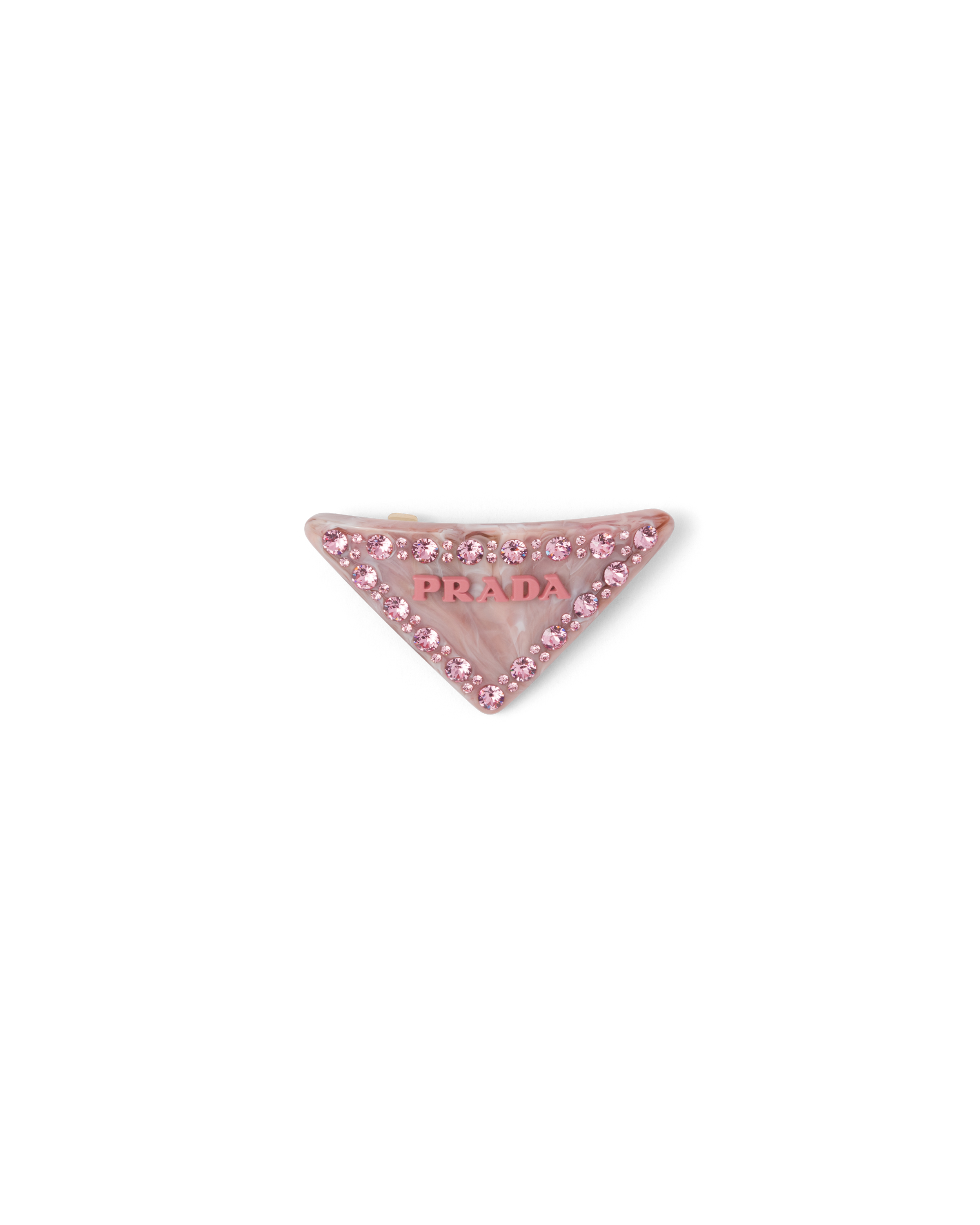 Prada Triangle-logo Hair Clip In Petal Pink
