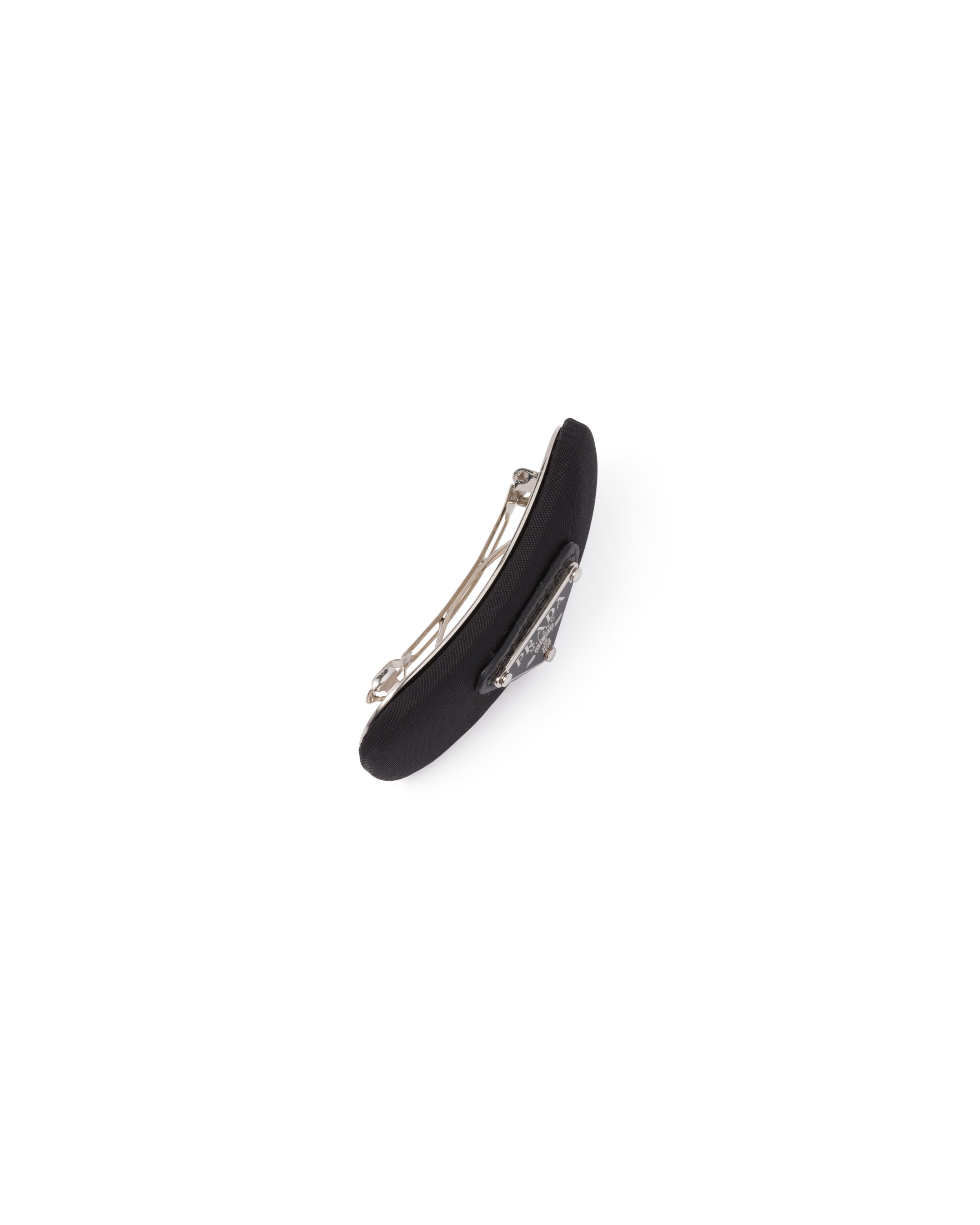 Prada Rectangular Fabric Hair Accessory Clip In Black