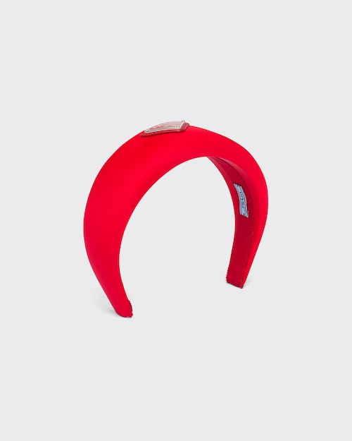 Red satin prada headband clearance