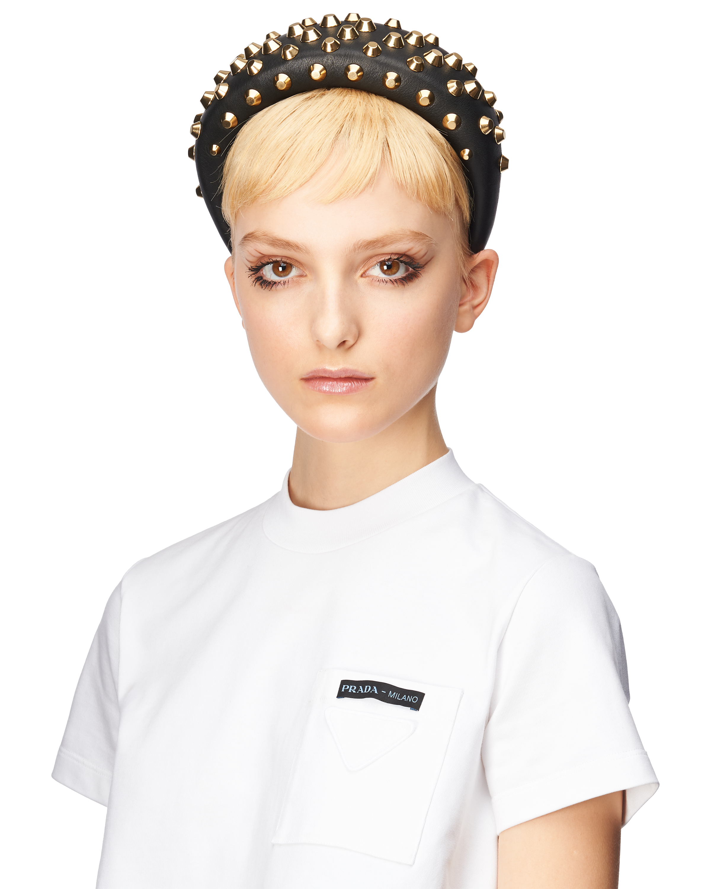 Studded nappa leather headband | Prada