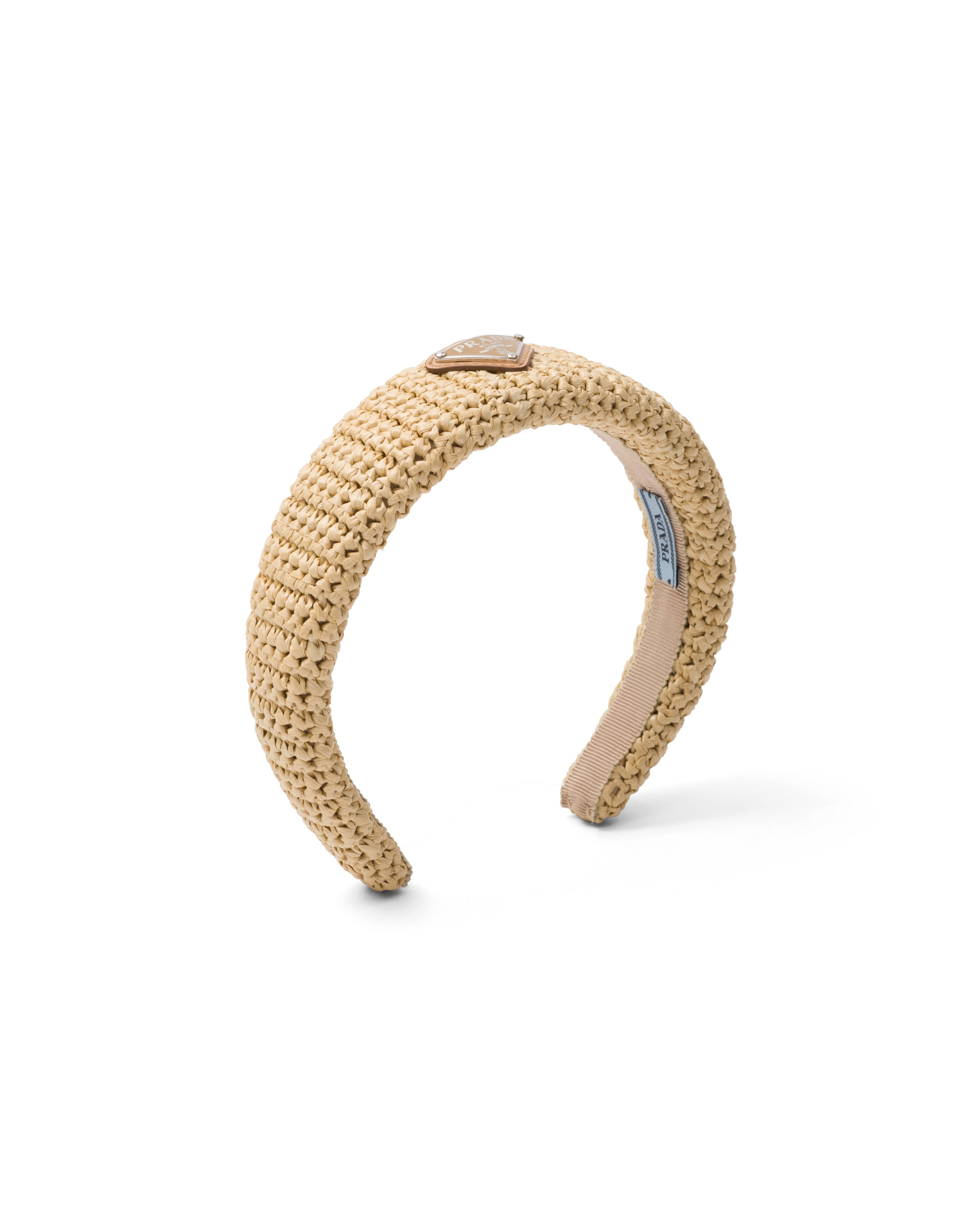 Prada Crochet Headband, Woman, Natural