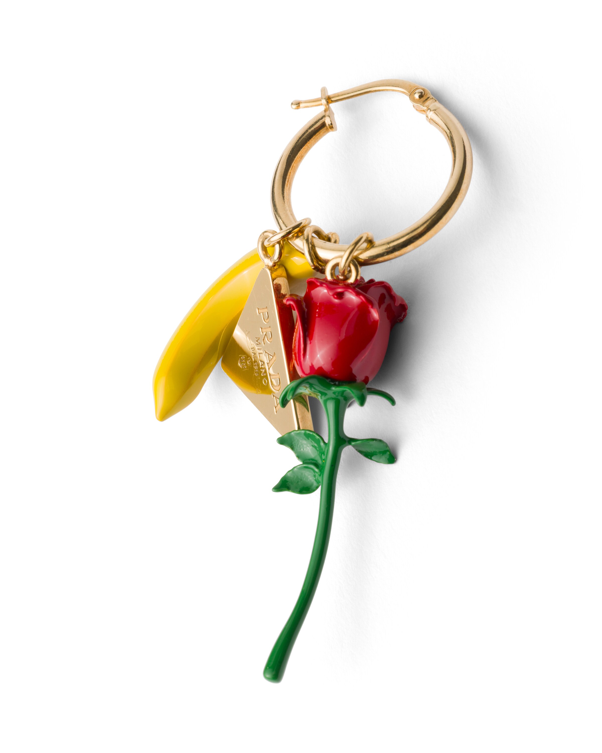 Prada Enameled Metal Earrings In Multi