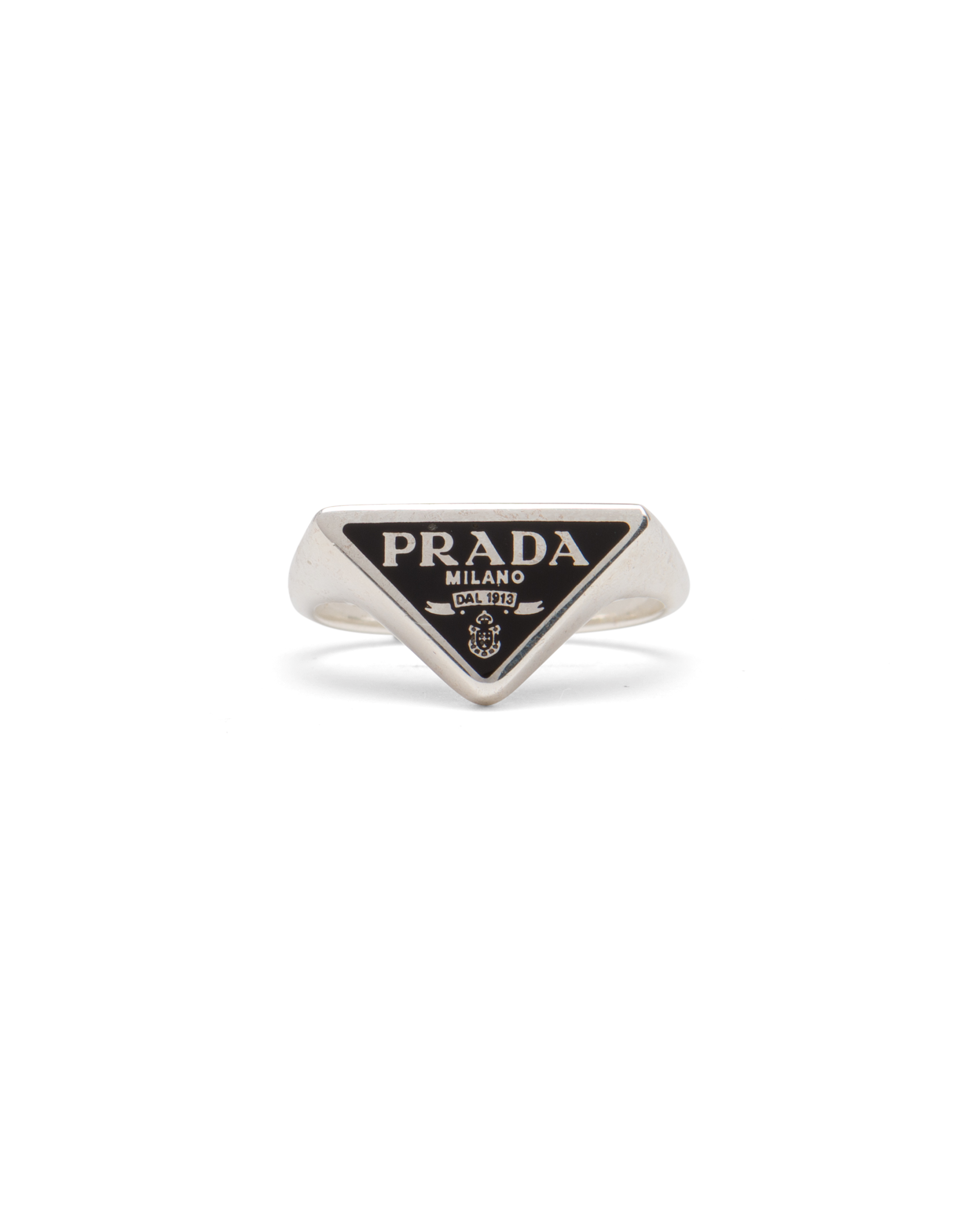 Shop Prada Symbole Ring In Black